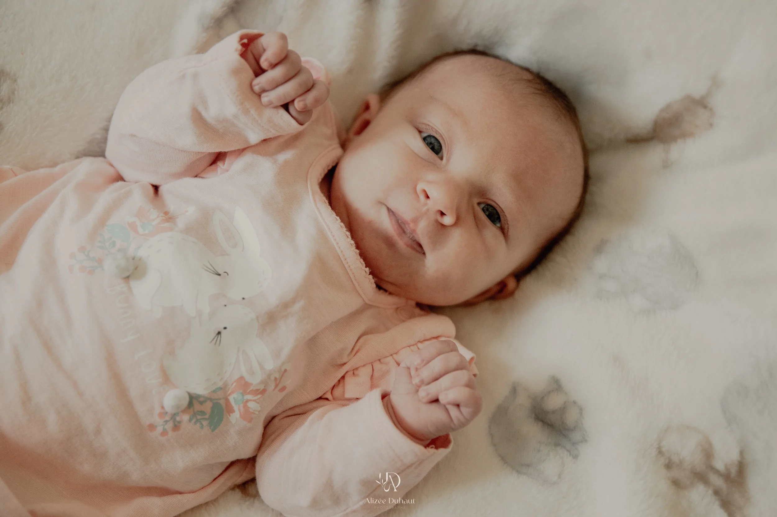 Séance photo nouveau-né dans son lit