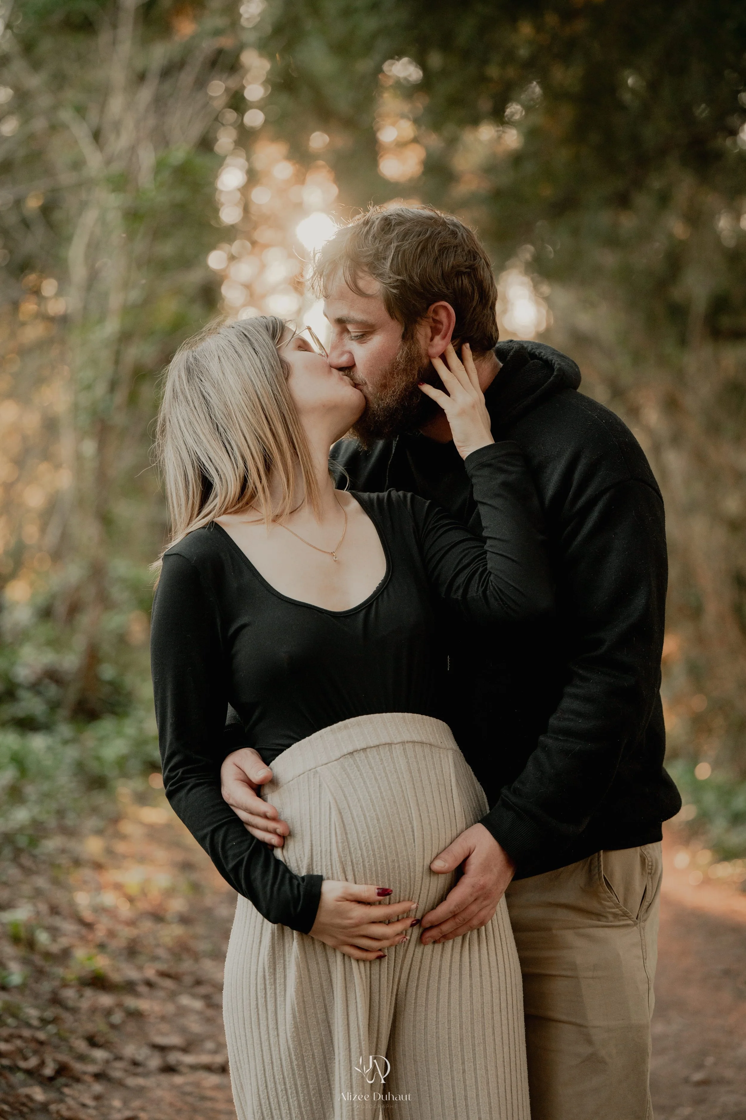Séance photo grossesse coucher du soleil