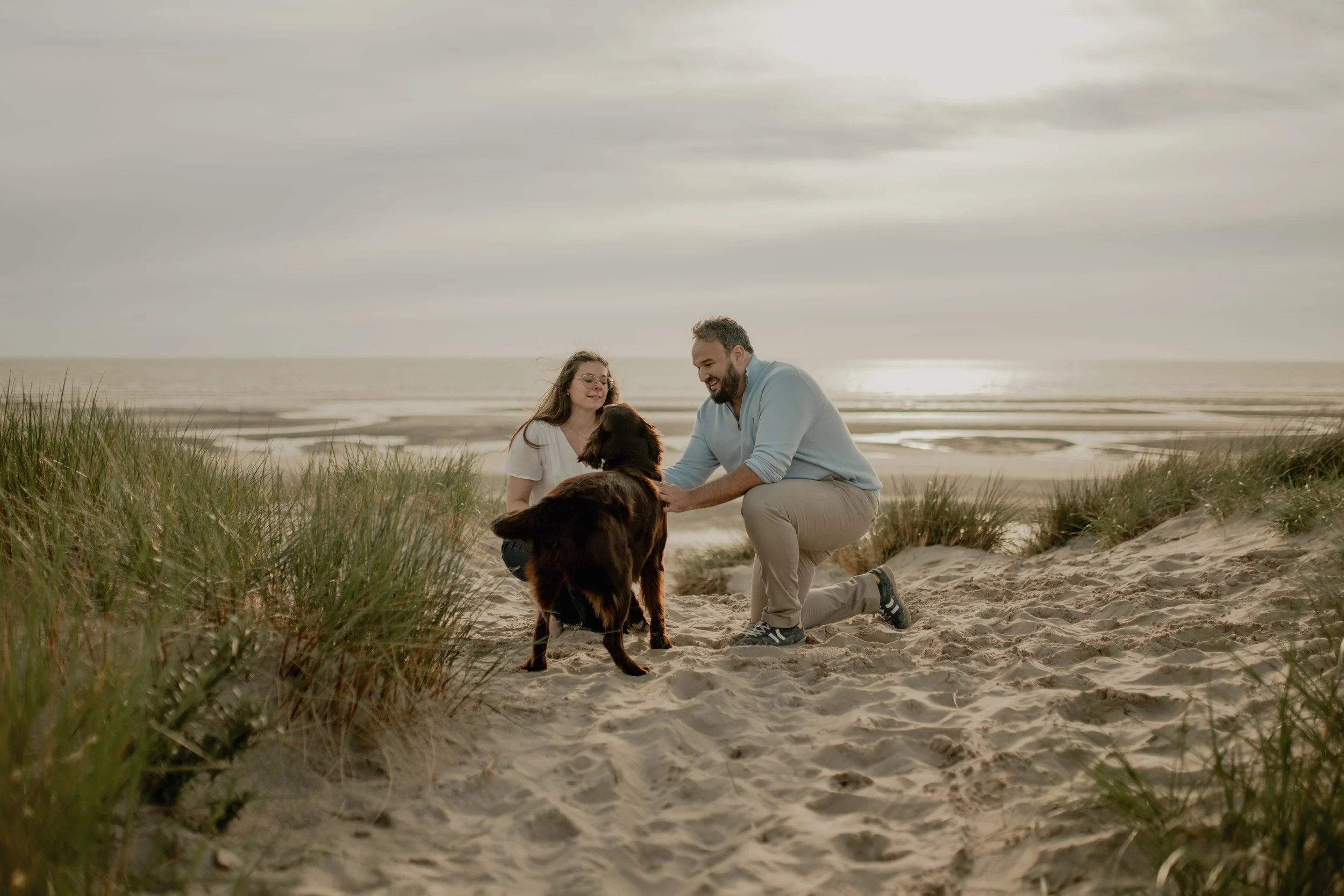 Séance engagement chien Touquet Paris Plage
