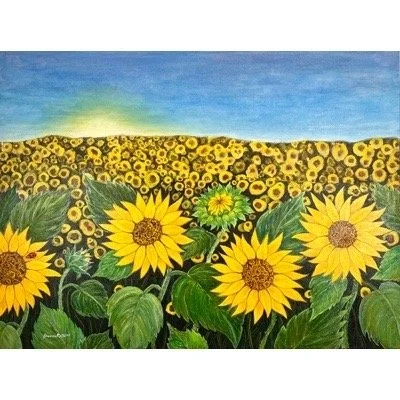 Sunflowers with Ladybug #3