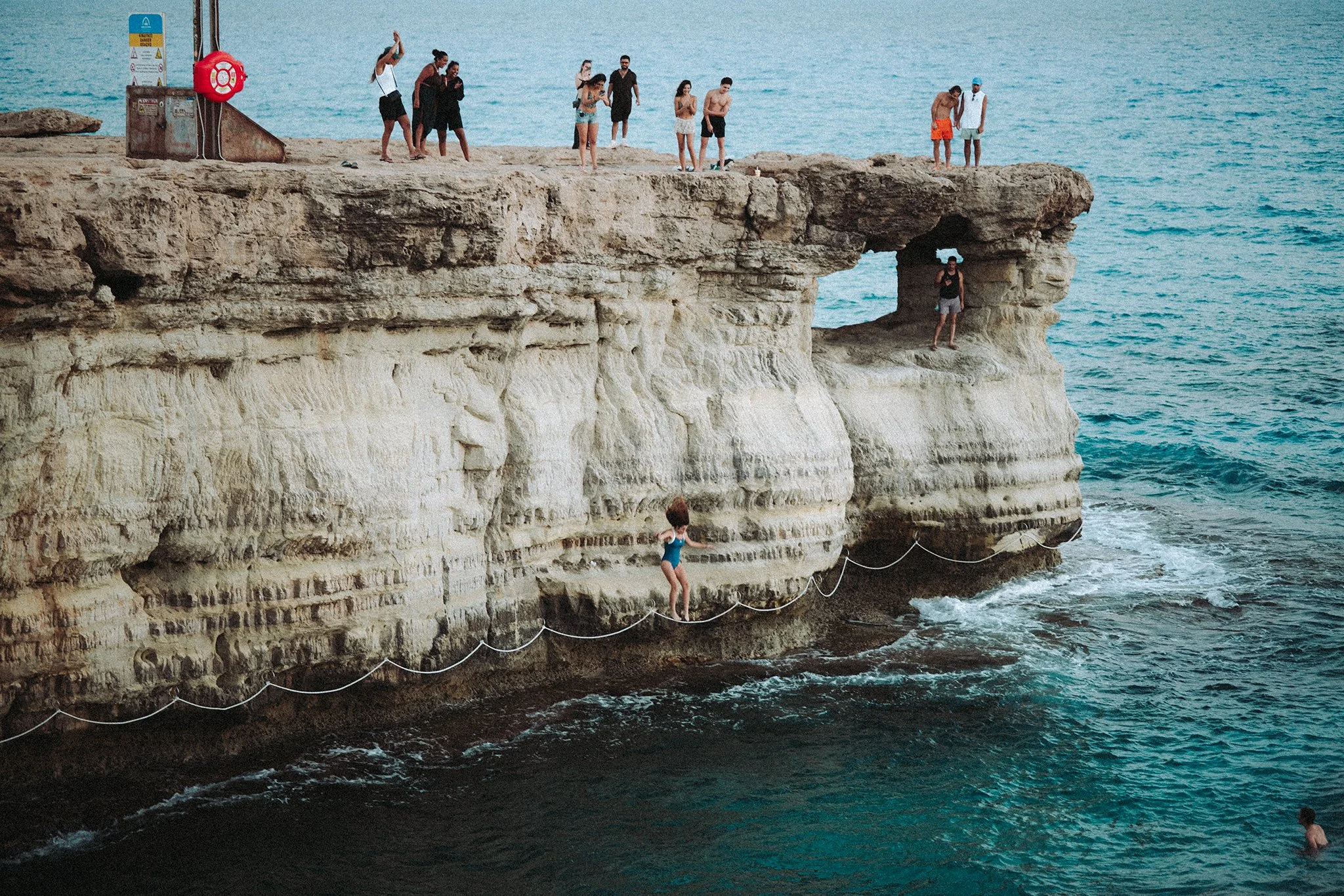 Cavo Greco sea caves scenery during blue hour