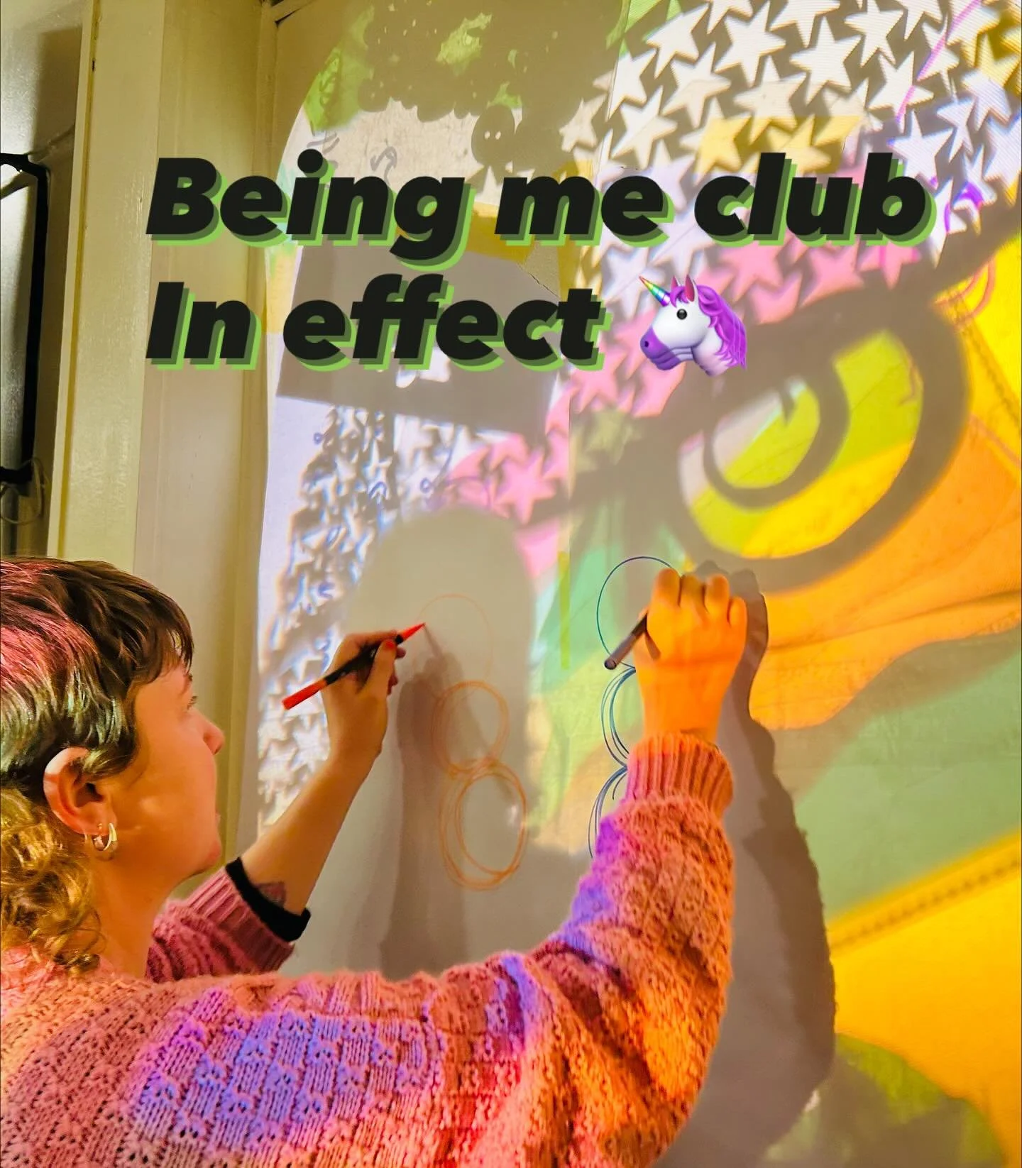 Beautiful landing back into &lsquo;Being me&rsquo; clubs 🥰

A creative space for neurodivergent young people, which turns out, is also a very neuro affirming space for the adults who facilitate it 🥹🥰

over head projector + bilateral drawing = mesm