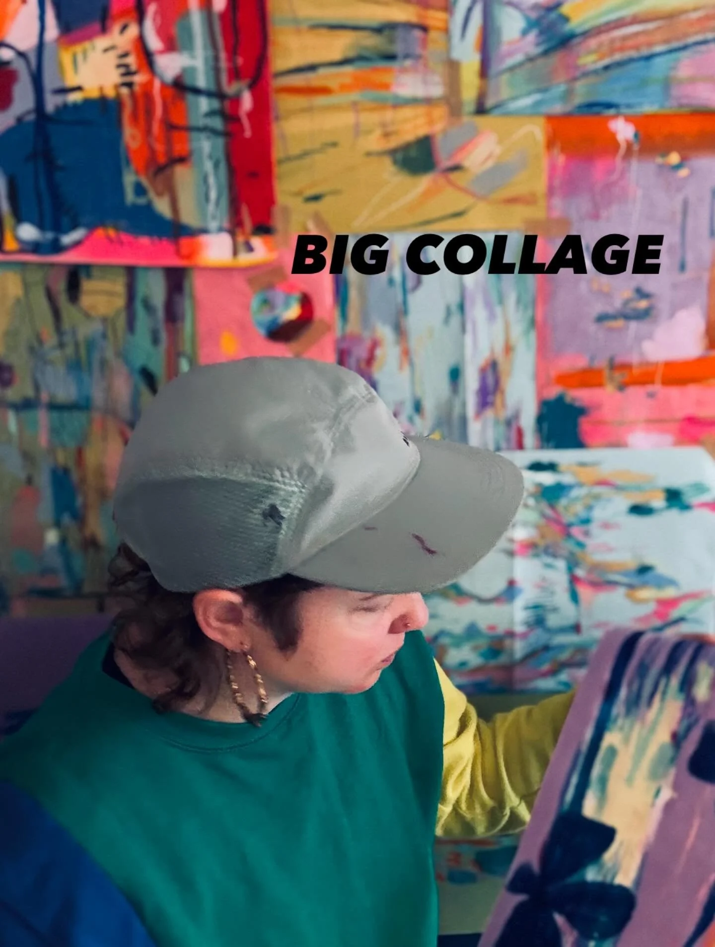 reversible cut and paste x 💁🏼&zwj;♀️🫶🏻🎨

abso love a bit of collage mate. 
love working big. 
preppin for a little something on the horizon x

#artistatplay #switchitup #colour #artist #bristolartist