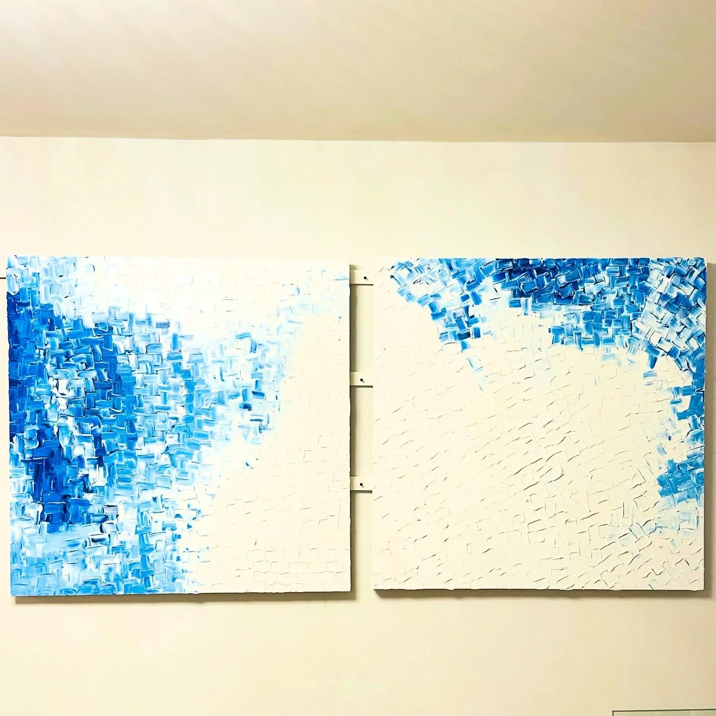 City Slick. (36x72&rdquo;) Diptych. Acrylic on Canvas. 2025.

Somewhere between what the mind and eyes see is a world of nothing and everything. The city streets and surrounding water, clouds passing aimlessly on a breezy day, a skewed grid needing t