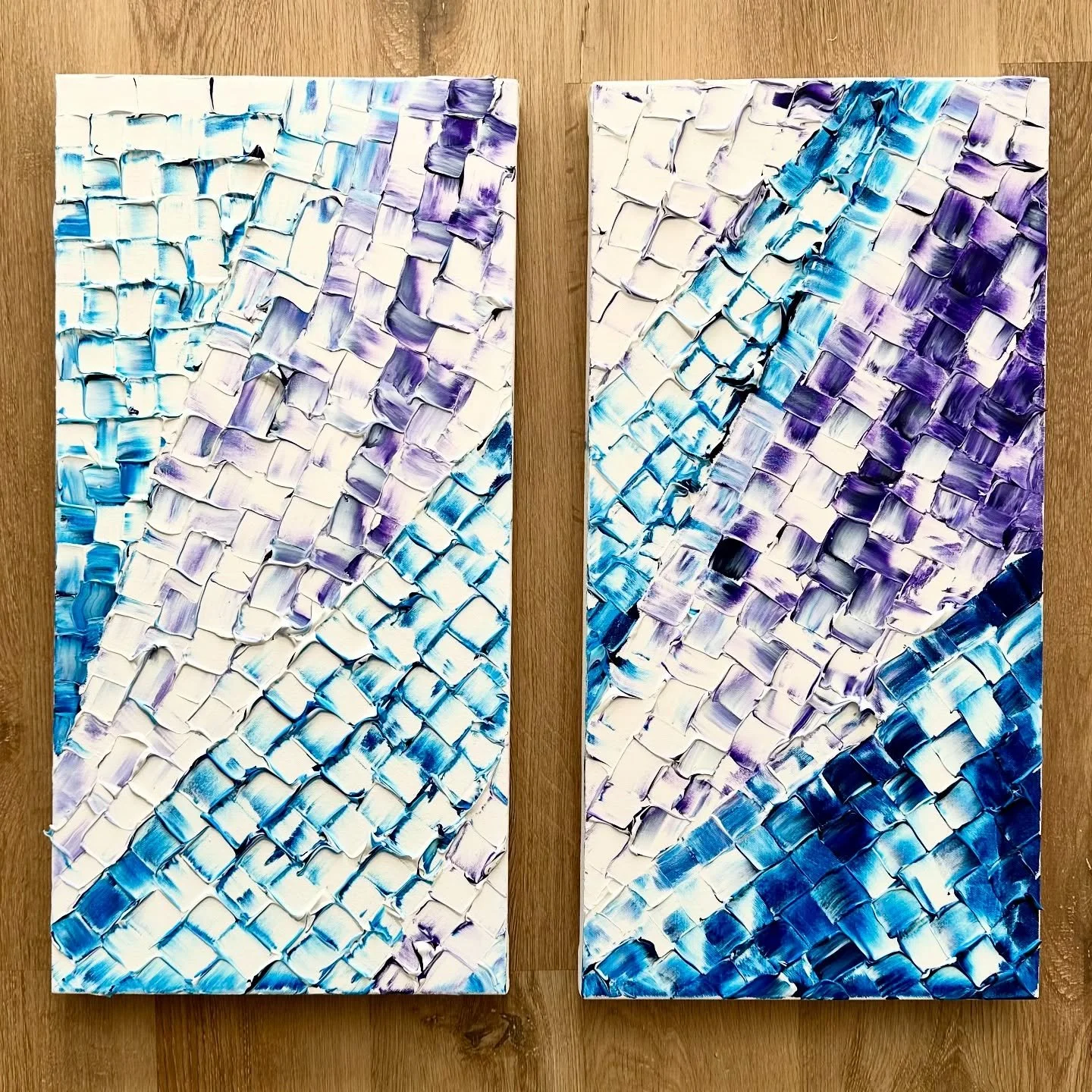 Two Angles (24x24&rdquo;) Diptych. Acrylic on Canvas.

&ldquo;They&rdquo; always pit us against each other. Us or them. Oil and water. Who cares? We can do it side by side, or at least we should try. It&rsquo;s really not that difficult to be on the 