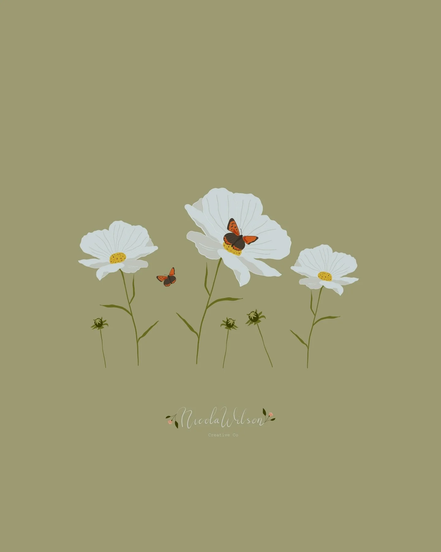 Well of course I had to illustrate the butterfly and cosmos from the photograph I captured in late Summer. It was one of my favourites from the year to capture 🤎🦋🌿.
.
I had a play with the flowers and buds, adding in a couple of butterflies for th