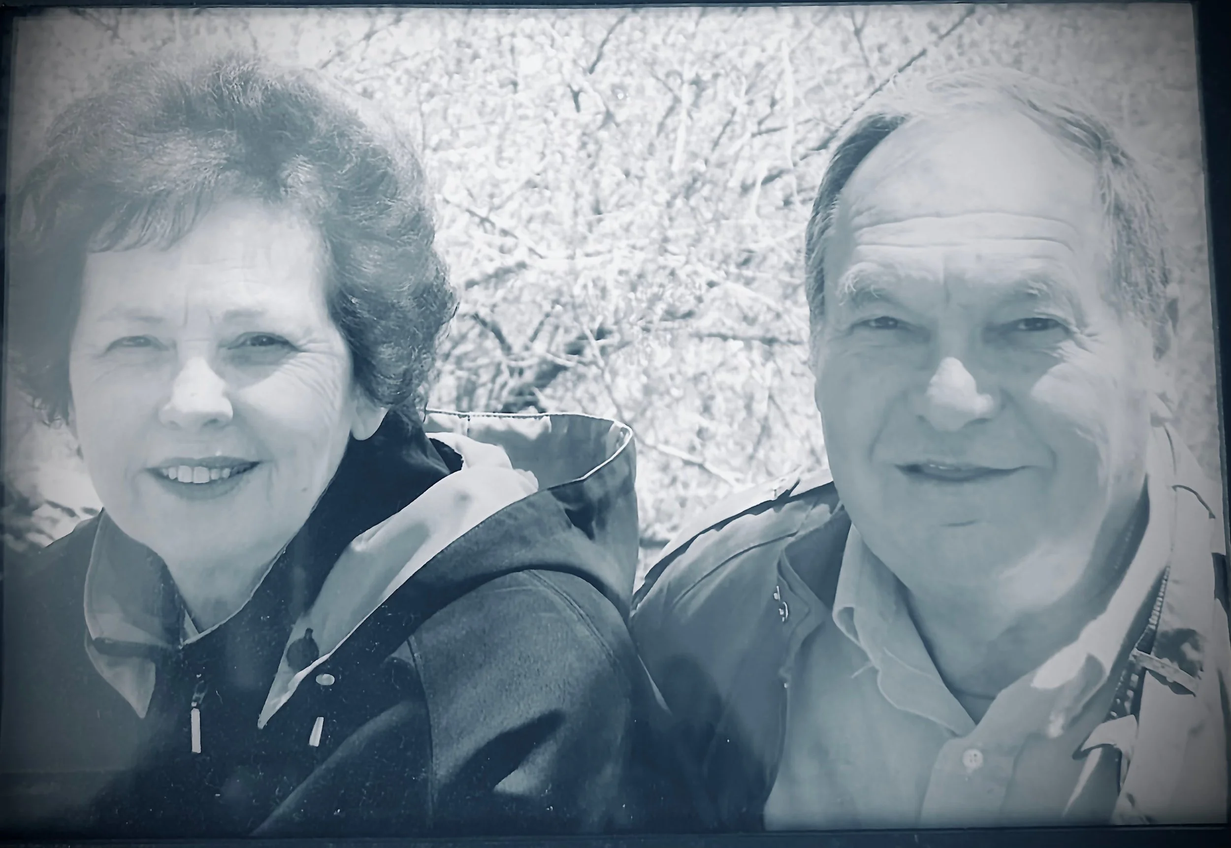Lakeview founders Jimmy and Rita Phillips outdoors wearing winter jackets.