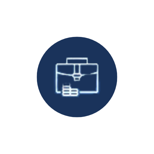 Neon icon of a portable printer on a dark background.
