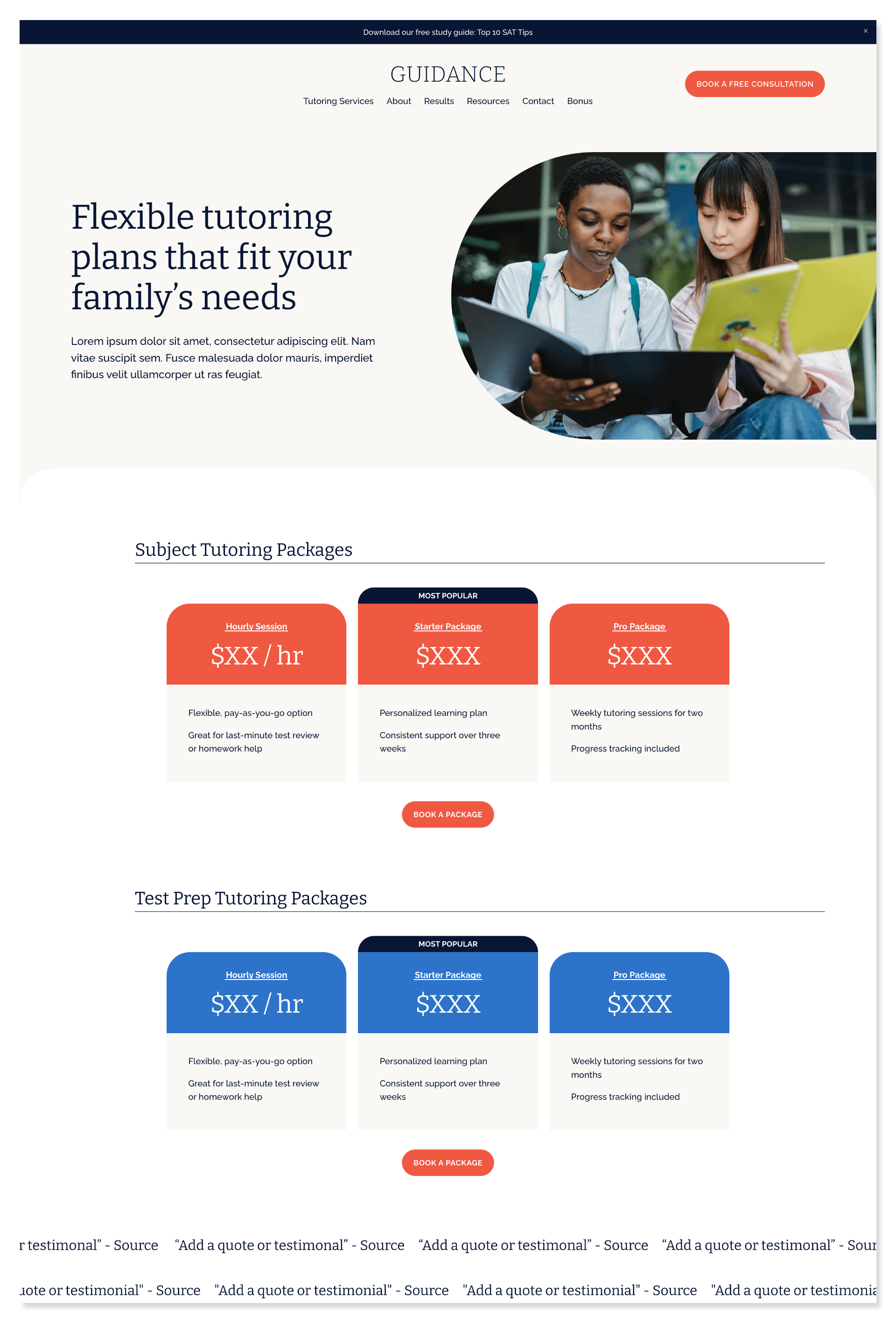 guidance-template-pricing