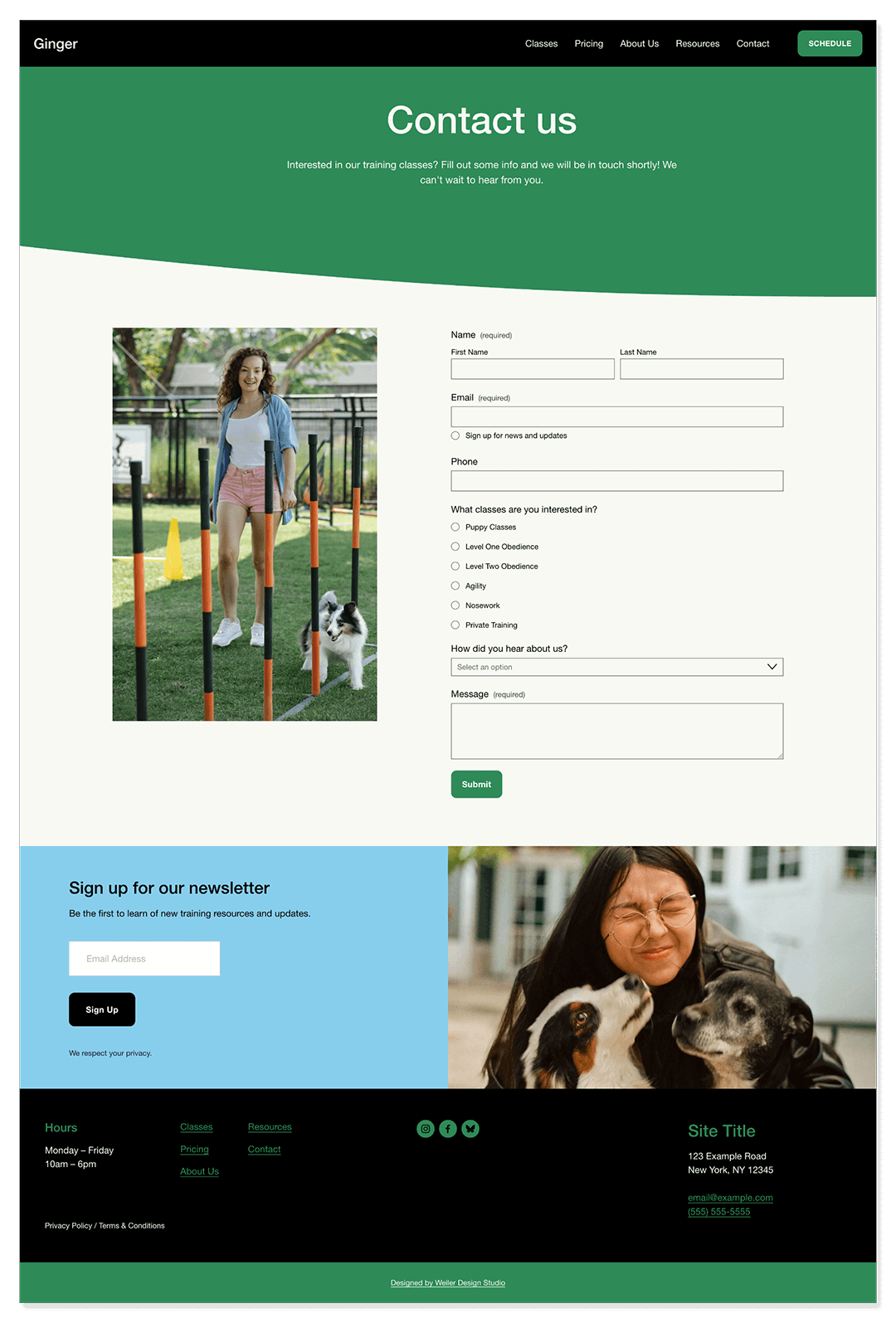 ginger-template-resources-page