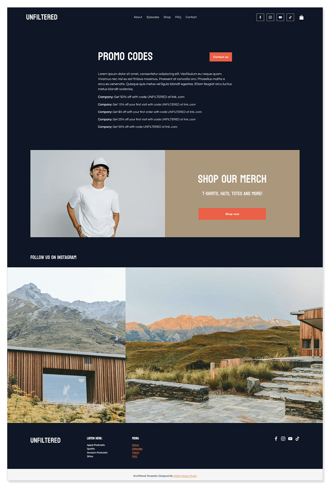 unfiltered-promo-codes-page