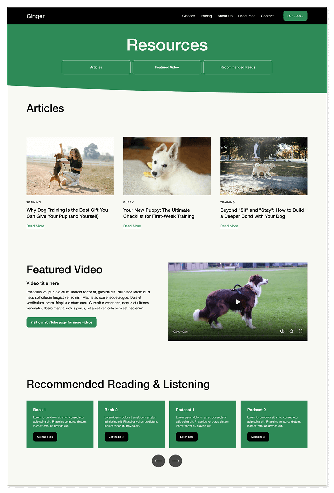 ginger-template-resources-page