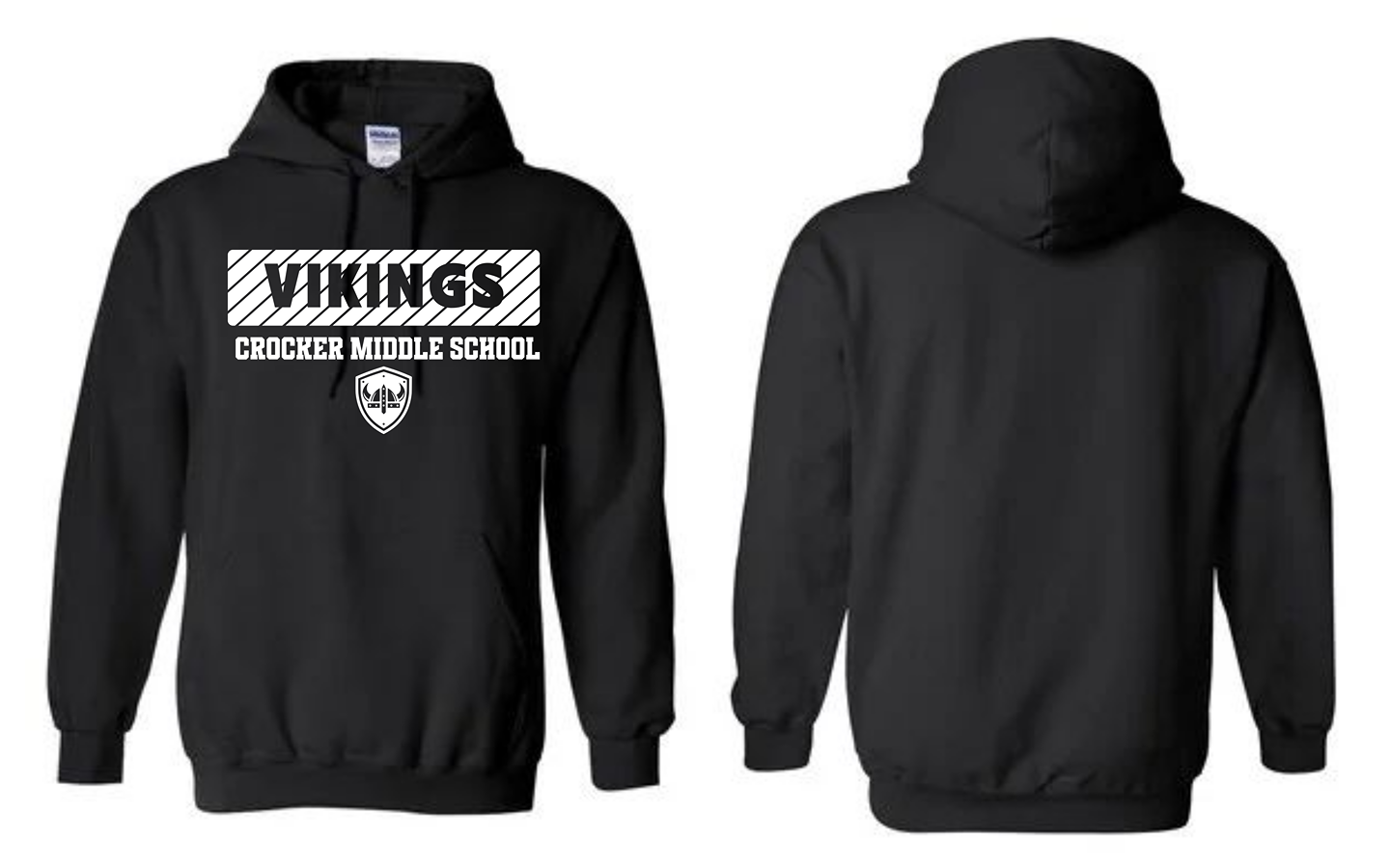 Crocker Hoodie (Black Vikings Diagonal Front)