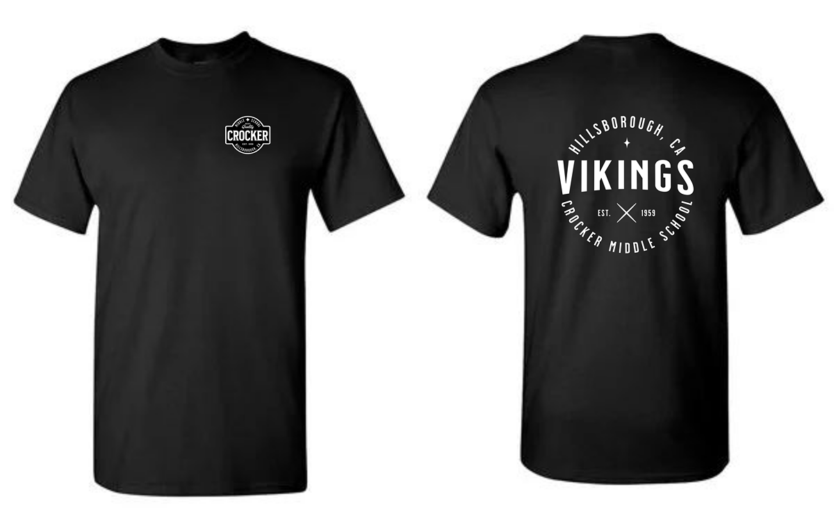 Crocker T-Shirt (Black Vikings Round Back)