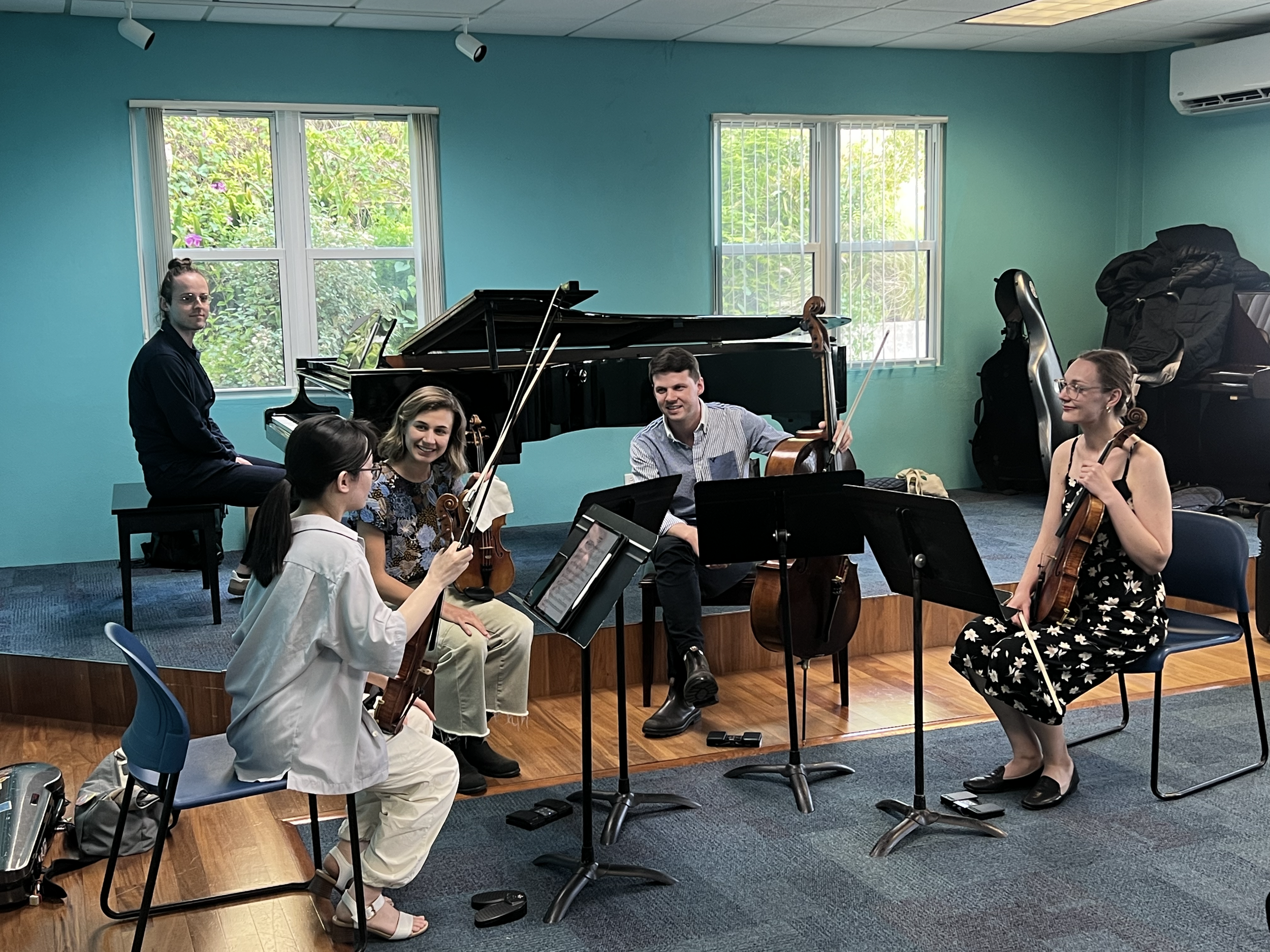 Students and parents hear directly from the performers about rehearsal and collaboration.