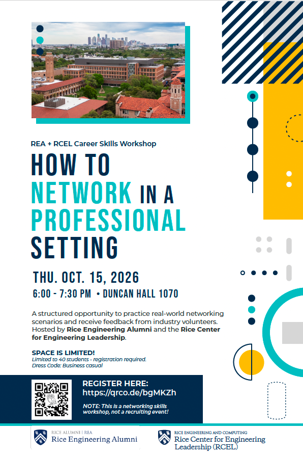 Upcoming Event: REA + RCEL Networking Skills Workshop