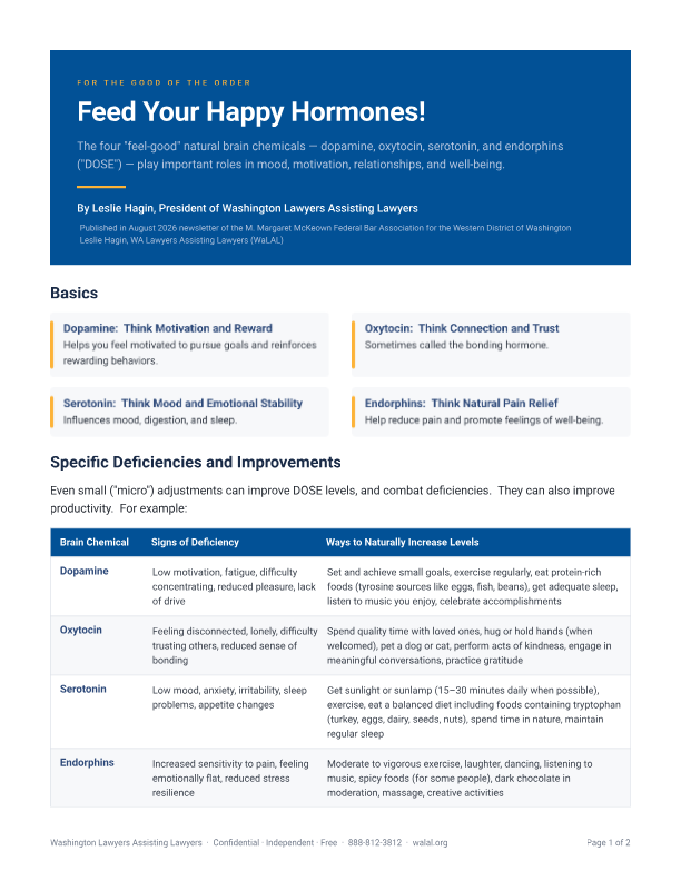 This is a view of a PDF document titled "Feed Your Happy Hormones". Click to download the document.