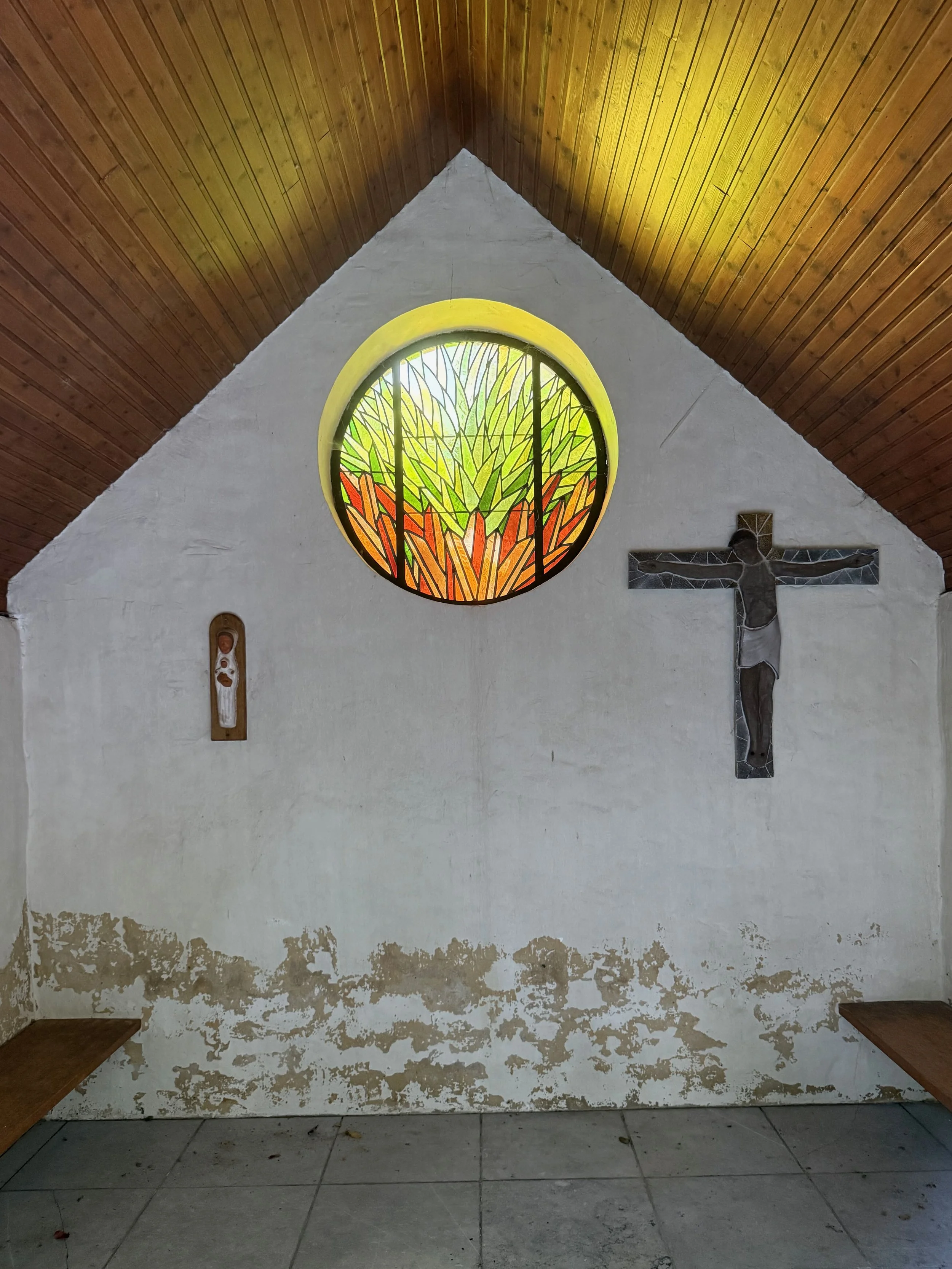 Detail van een ruimte op het domein van de abdij van Scourmont
