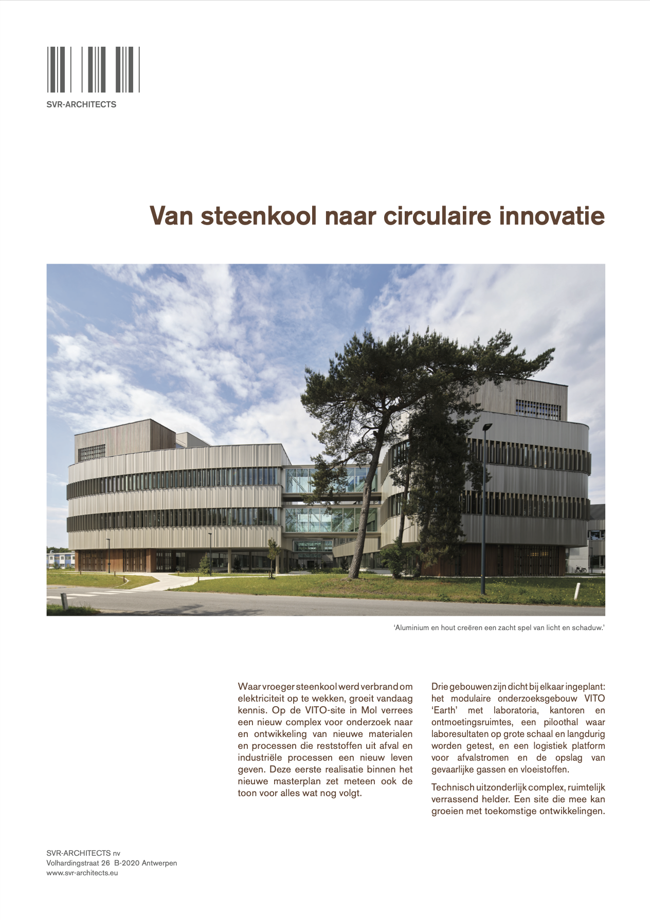 Nieuwsbrief SVR-Architects over VITO Earth