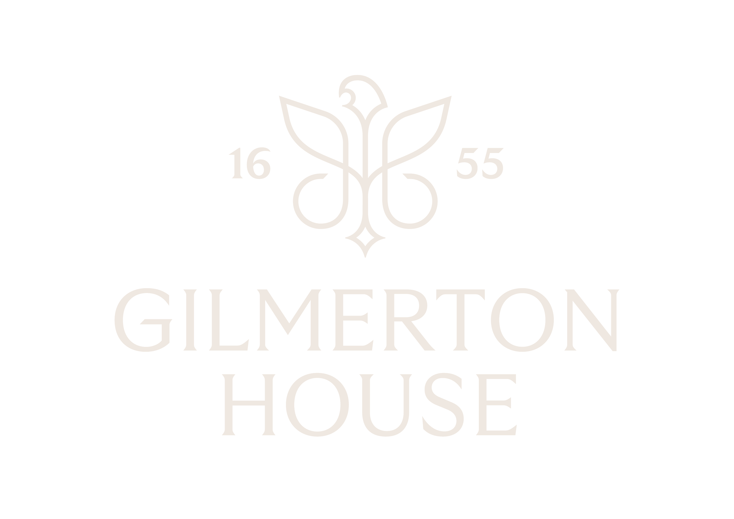 Logo for Gilt Edge House with a stylized butterfly or flower emblem and the year 1655