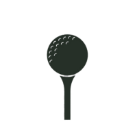 Golf tee with a golf ball on top, set against a white background.