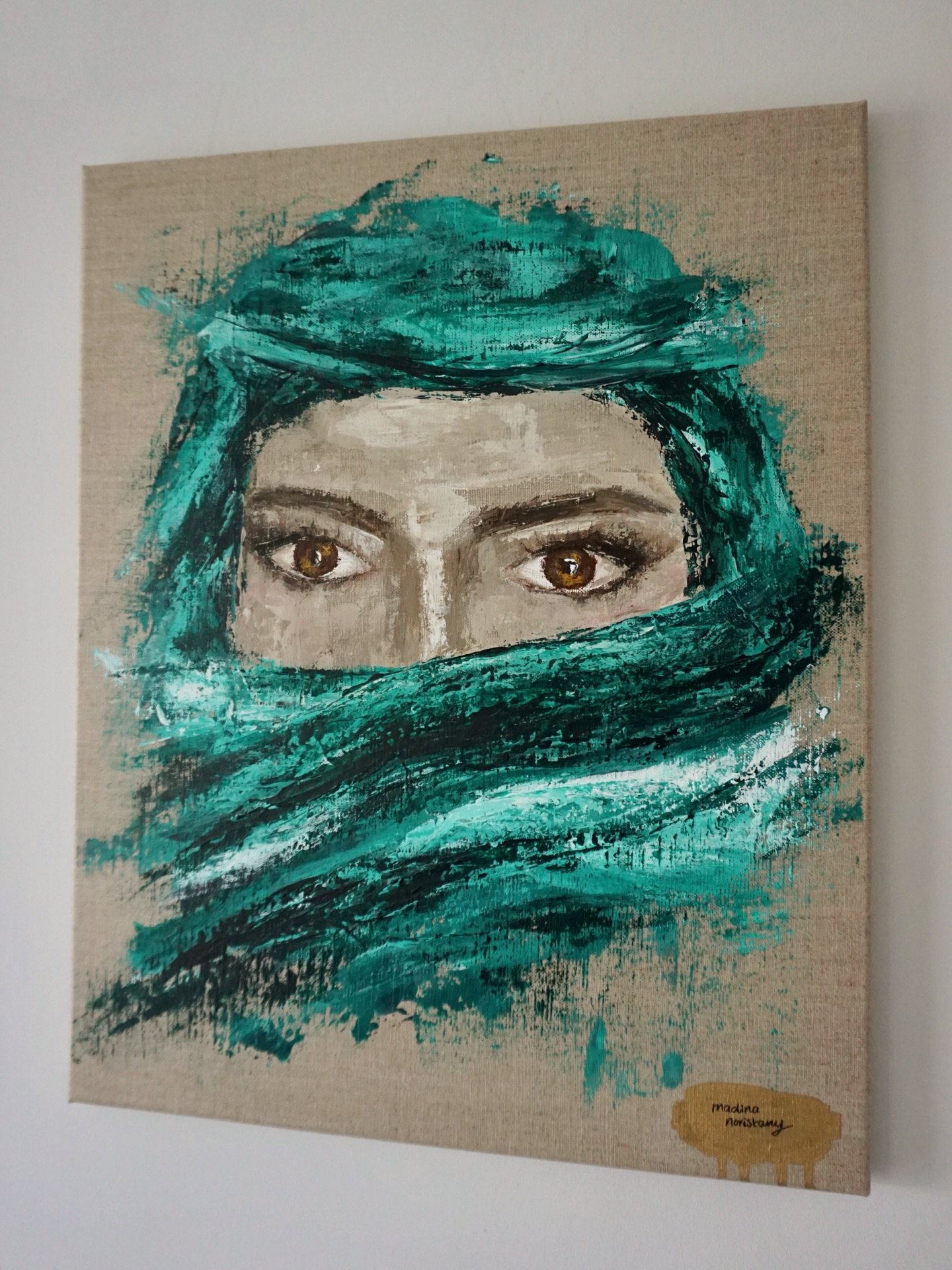 🔴 &ldquo;The Weight of Hope&rdquo; SOLD

Thank you for your enquiries. In this painting, the figure&rsquo;s gaze meets the viewer directly, steady and unflinching, while layers of movement sweep across the surface, partially obscuring and protecting