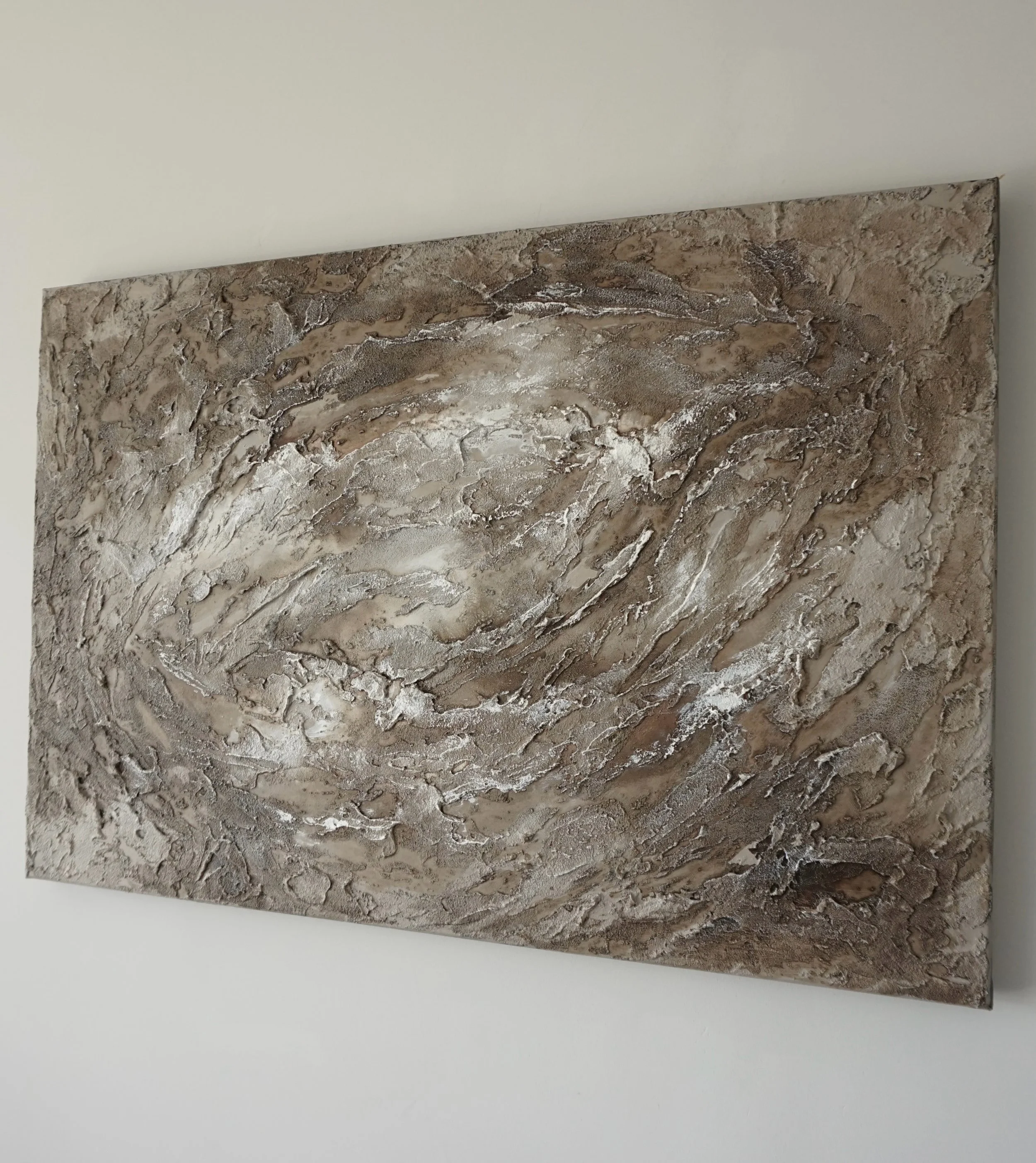 &ldquo;Solace I&rdquo; available now on my website 🖤 
This painting came from a process of exploring exposed textures and layered surfaces allowing roughness, erosion, and imperfection to remain visible rather than concealed. 

#abstractartwork #abs