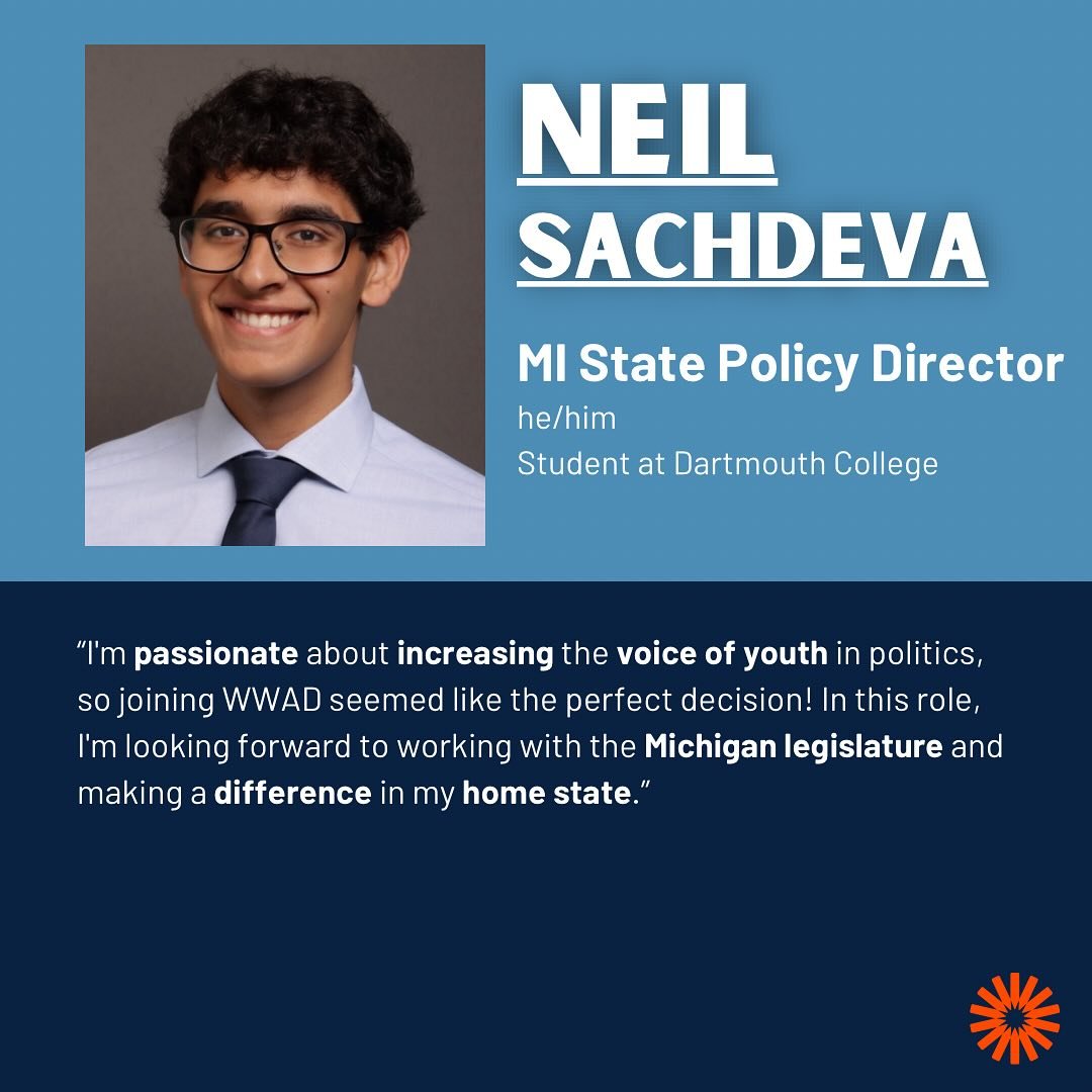 ๐ Let’s welcome the newest member of our team, Neil Sachdeva, as our Michigan Policy Director! A dedicated changemaker and student at Dartmouth College, Neil brings passion and insights to our mission. Welcome aboard, Neil! ๐ผ๐