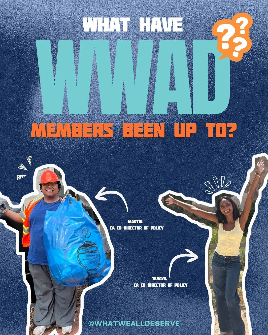 Our team members have been busy making change, both within WWAD and beyond. Swipe to learn more!