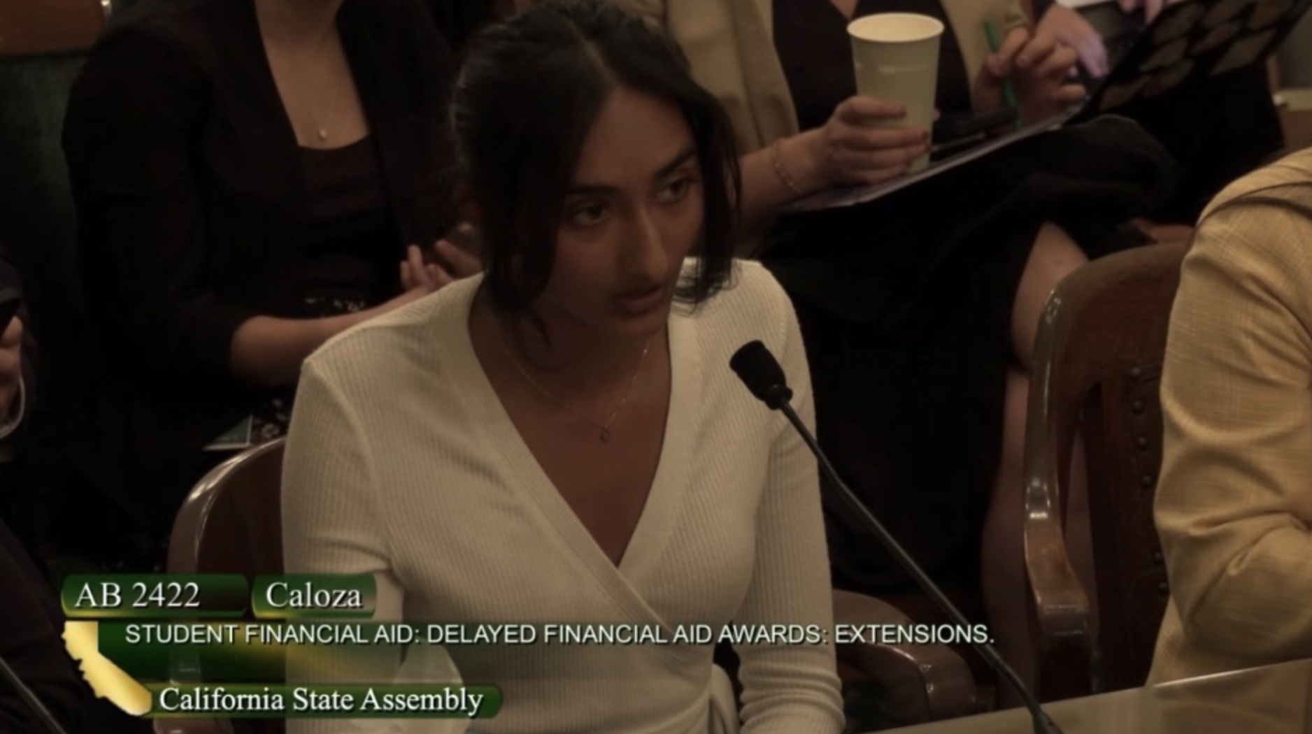 Executive Director Tanaya Safi testifying in support of AB 2422