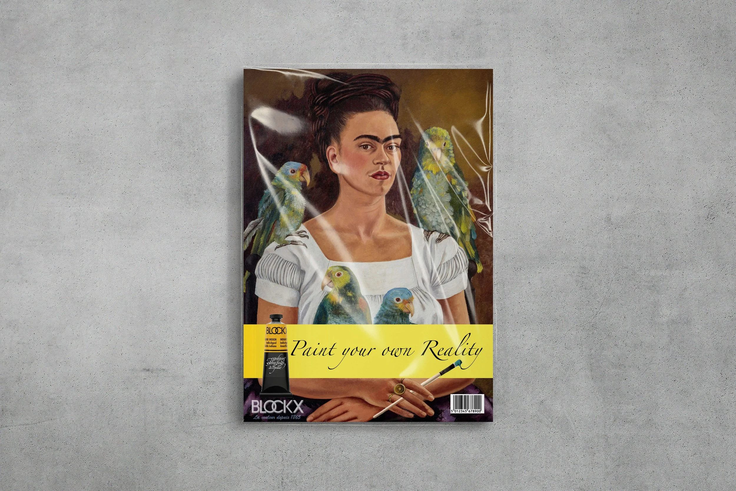 MariaClaytonart&design_BLOCKX + Frida Kahlo_Indian Yellow_Magazine mockup.jpg