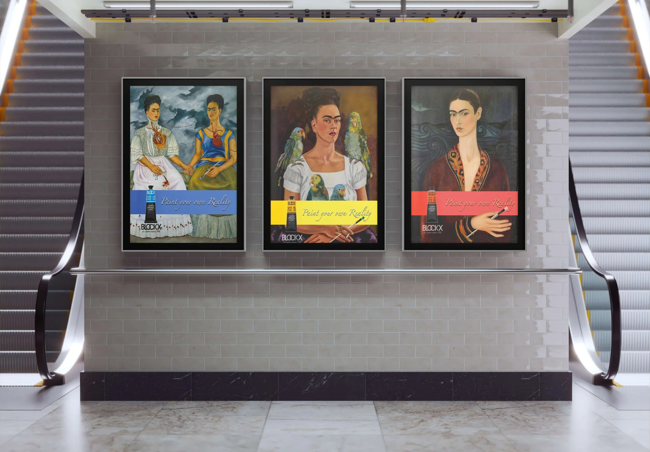 BLOCKX + Frida Kahlo Ad Campaign - Version 1 (w/ two Frida Poster)