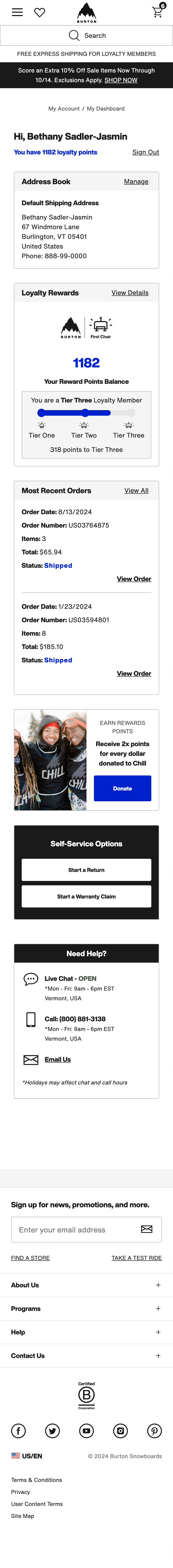 screenshot mobile my account