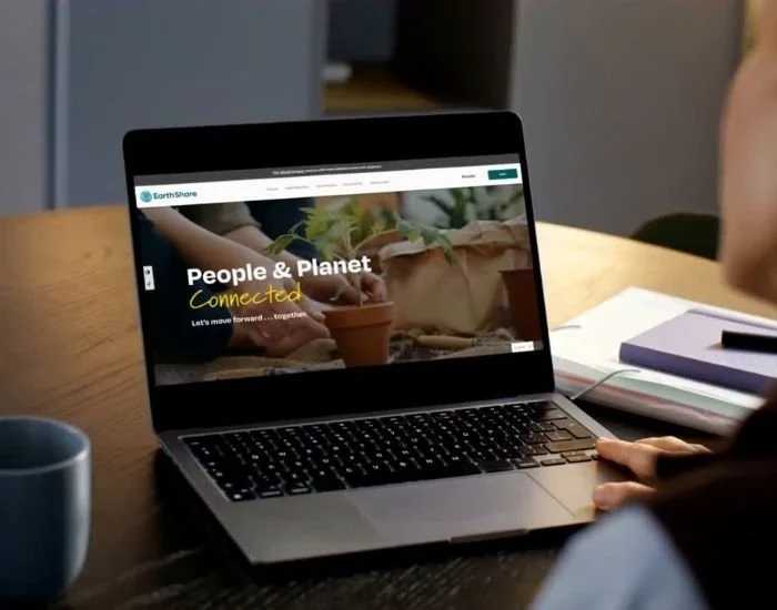 Screenshot of new homepage on computer