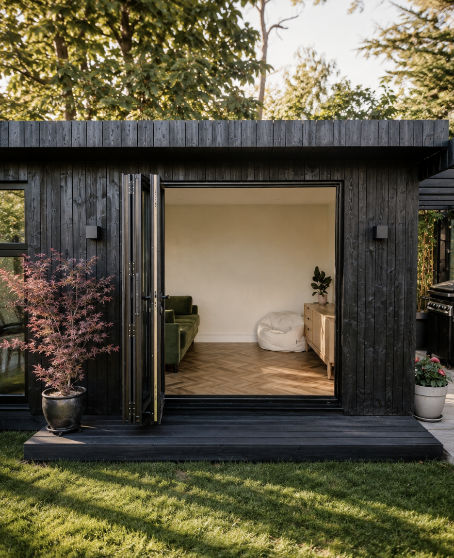 Black Aluminium Bi-Fold Doors