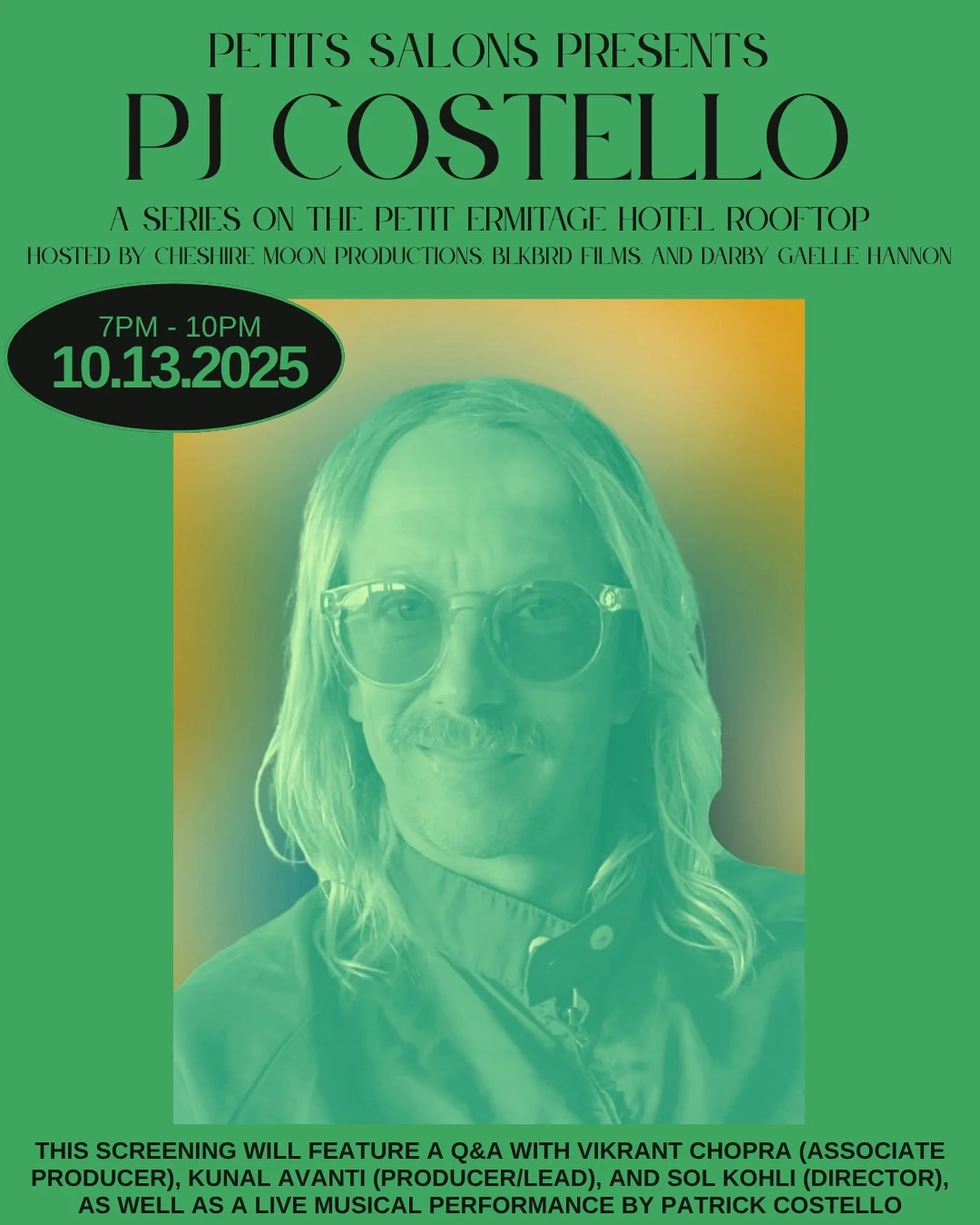 Tomorrow, Oct 13 we’re back with live music from @pjcostello — post-internet folk poet, returning for round two after blowing us away last time. Music saved his life (literally) and you can feel that when he performs. 
After his set, we&