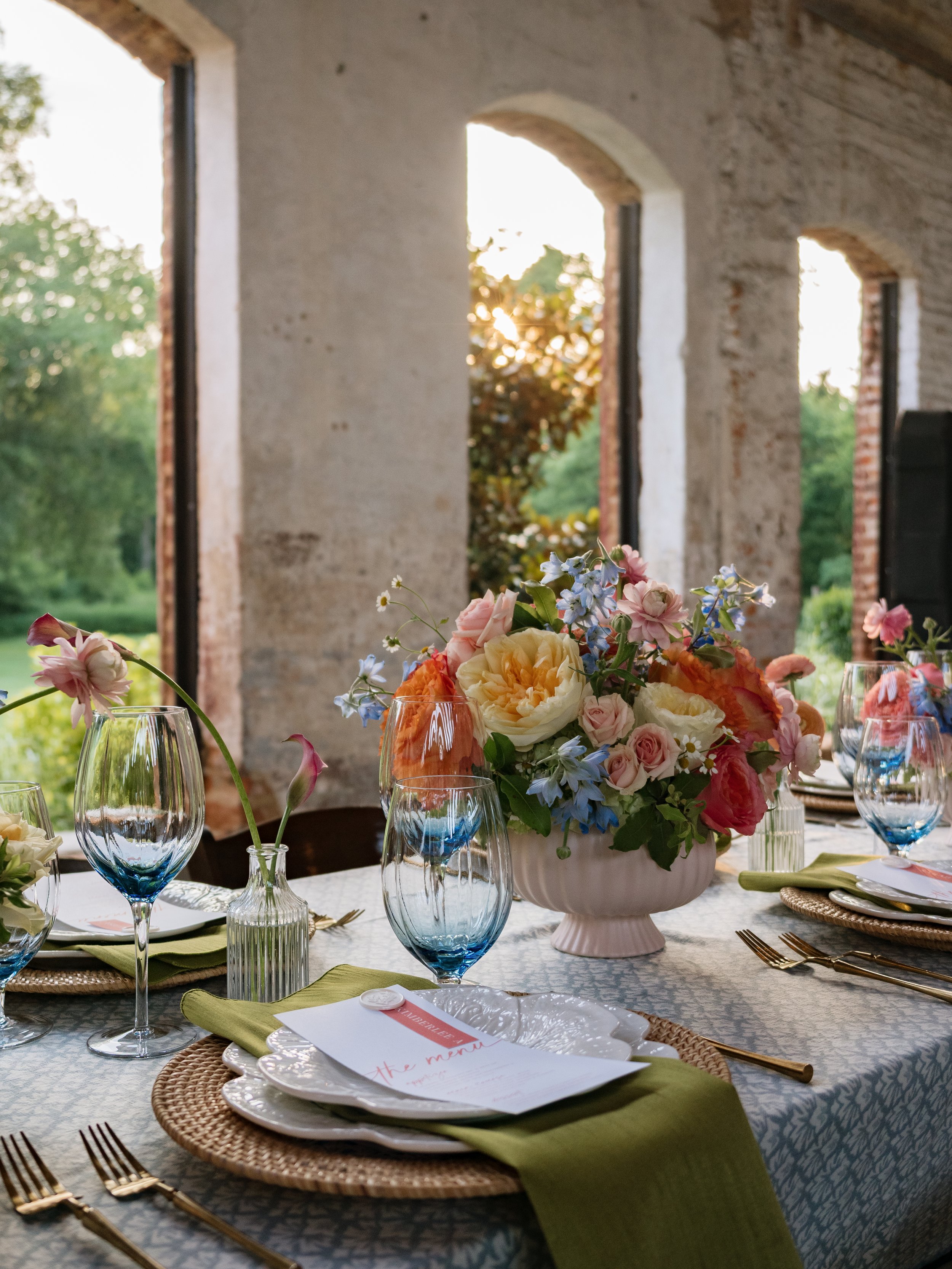 Golden hour wedding table at providence cotton mill..jpg