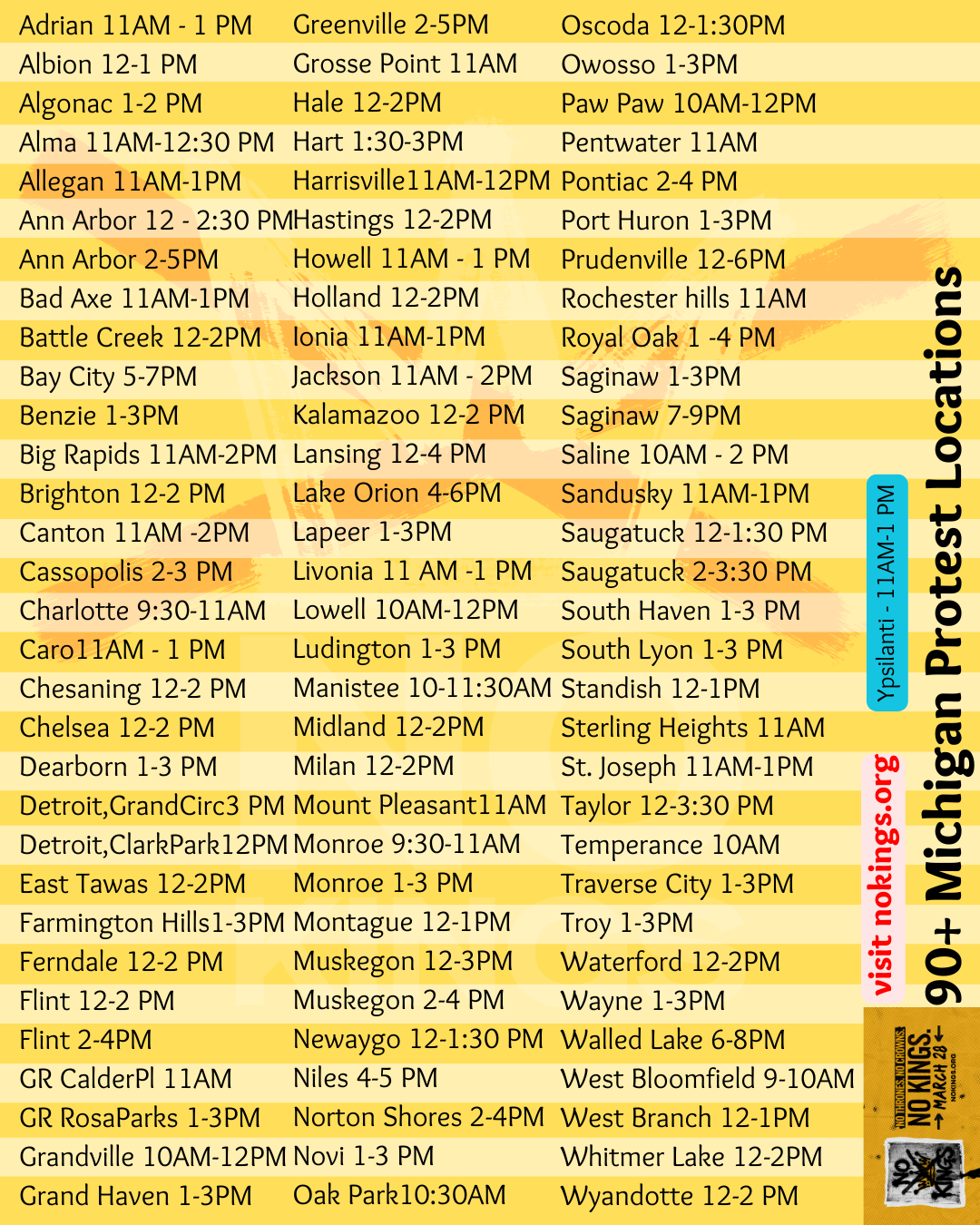 March 28 no kings protest locations michigan entire state.png