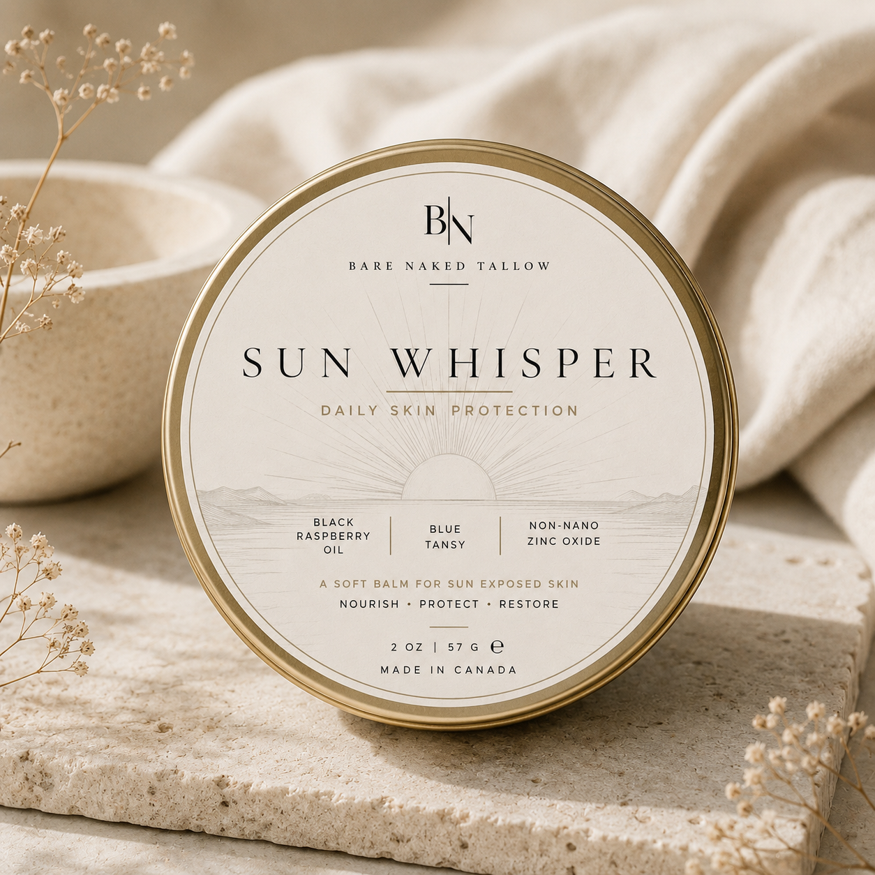 Sun Whisper Tallow Balm I Daily Skin Protection for Sun Exposed Skin
