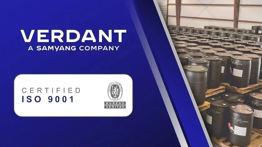 Verdant’s Liberty, Texas Facility Achieves ISO 9001 Certification