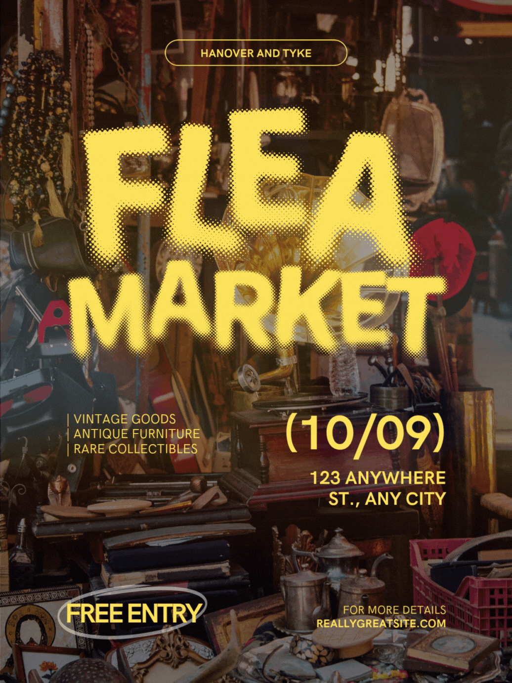 Yellow Bold Flea Market Event Poster.gif