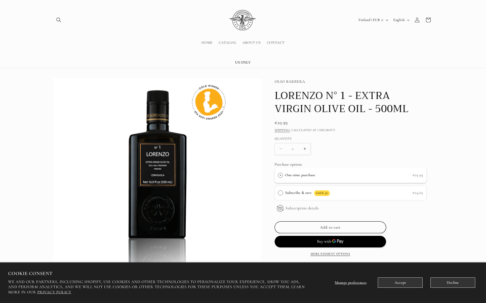 Lorenzo N° 1 - Extra Virgin Olive Oil - 500mL – Olio Barbera.png