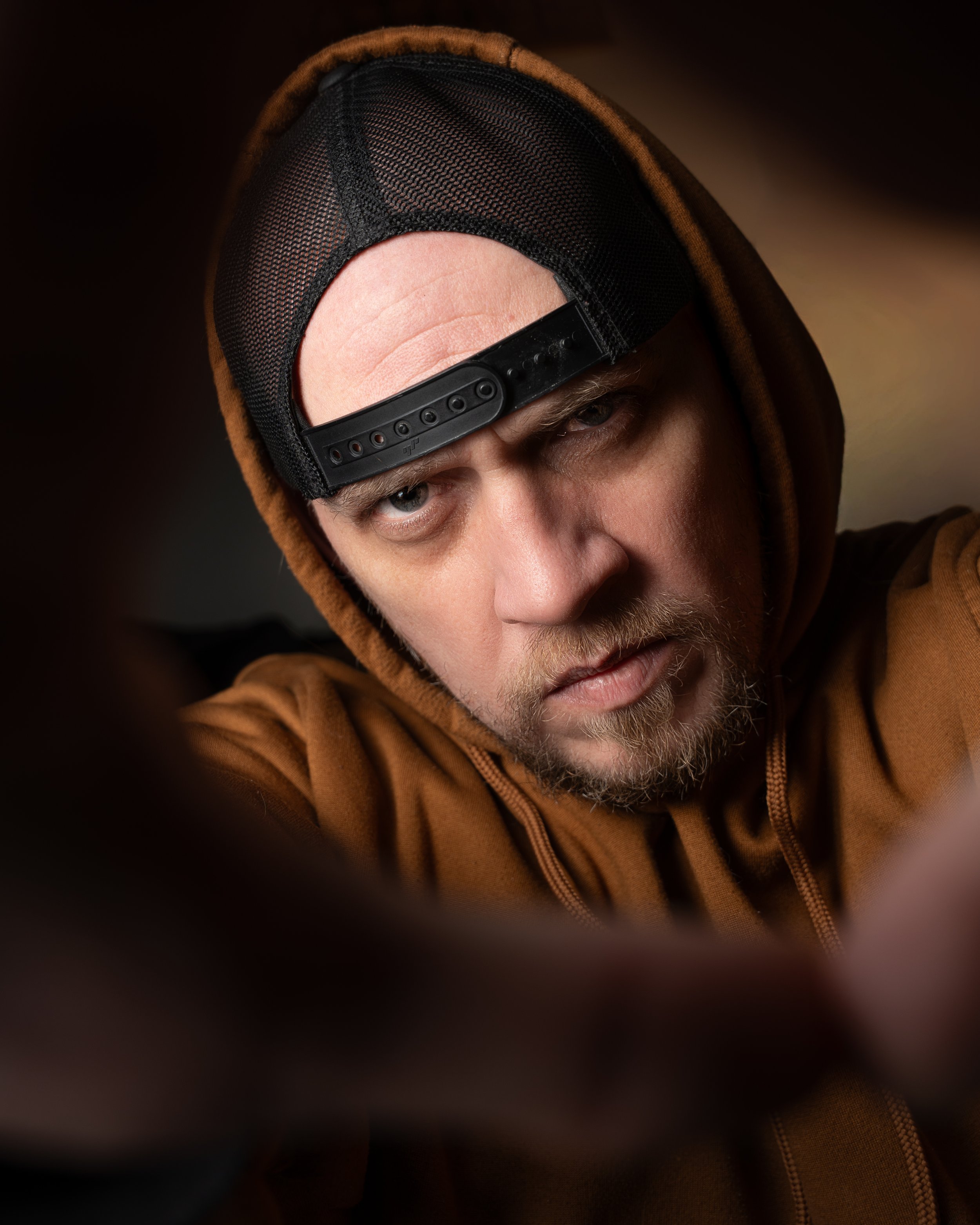 Bobby Davis low-key portrait shot with a single light source. PHOTO BY DAVID LECLAIR