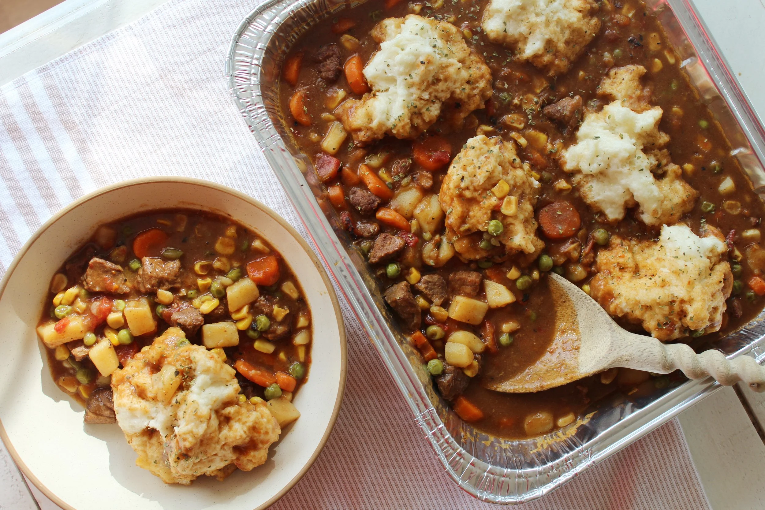 We're Back Beef Stew & Dumplings