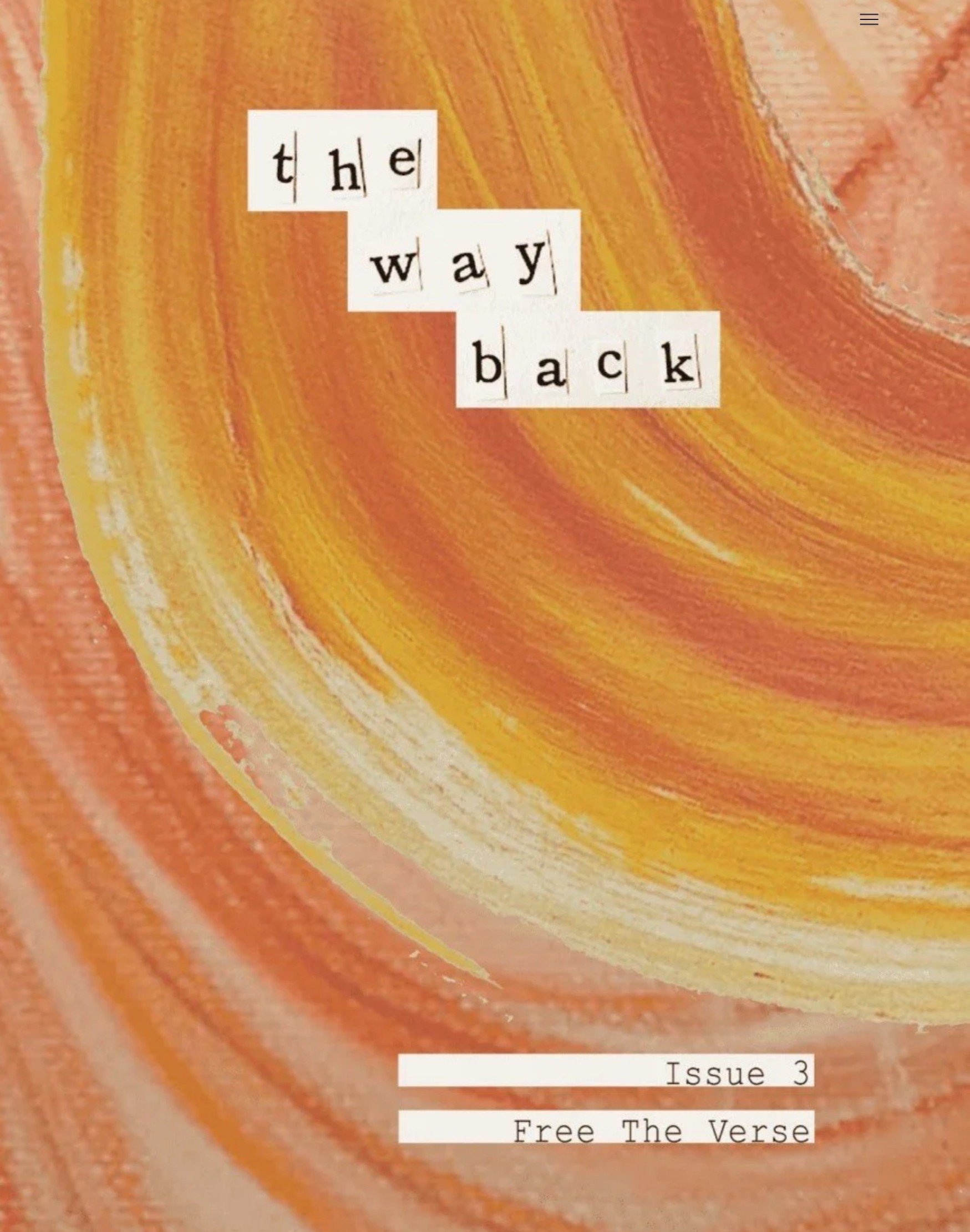 Cover of "The Way Back, Issue 3" by Free the Verse. A collection of poetry. 