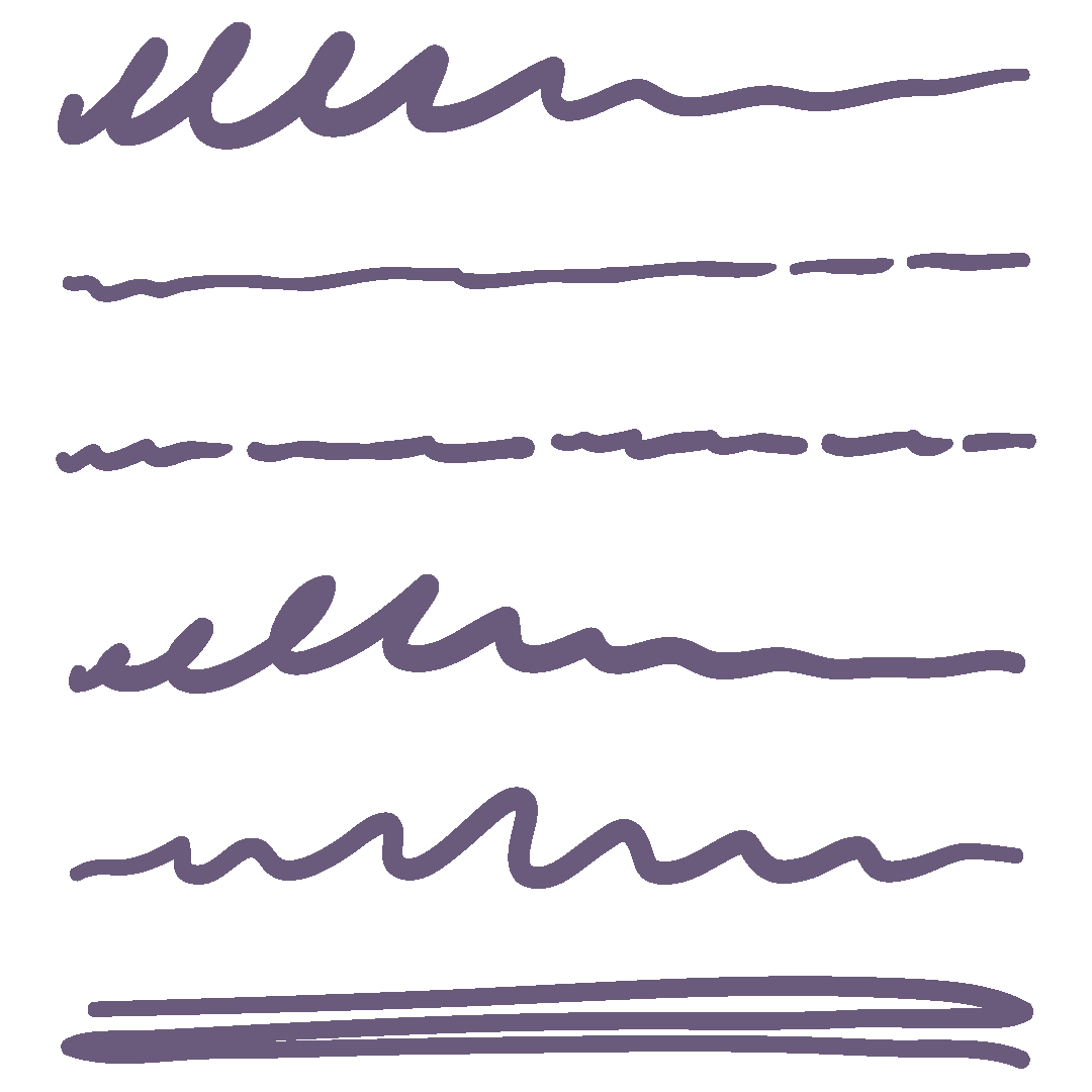 Several lines of purple scribbles and handwriting on a black background.