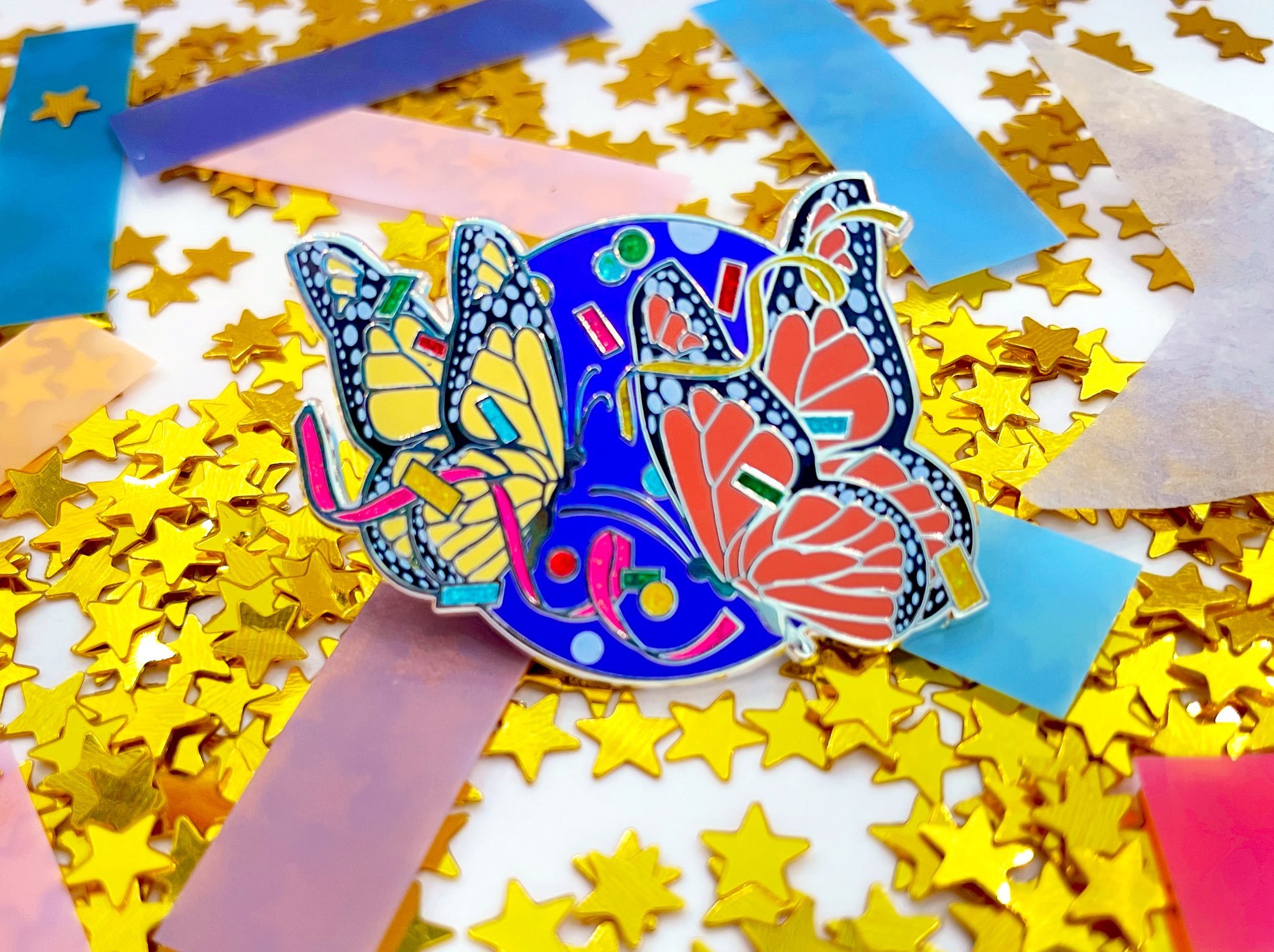 Confetti Falling Enamel Pin ~ Big Time Rush 24/Seven