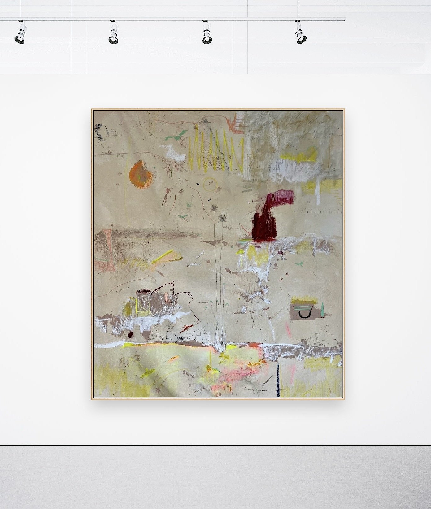 64" x 54" oil stick, pastel, acrylic, crayon