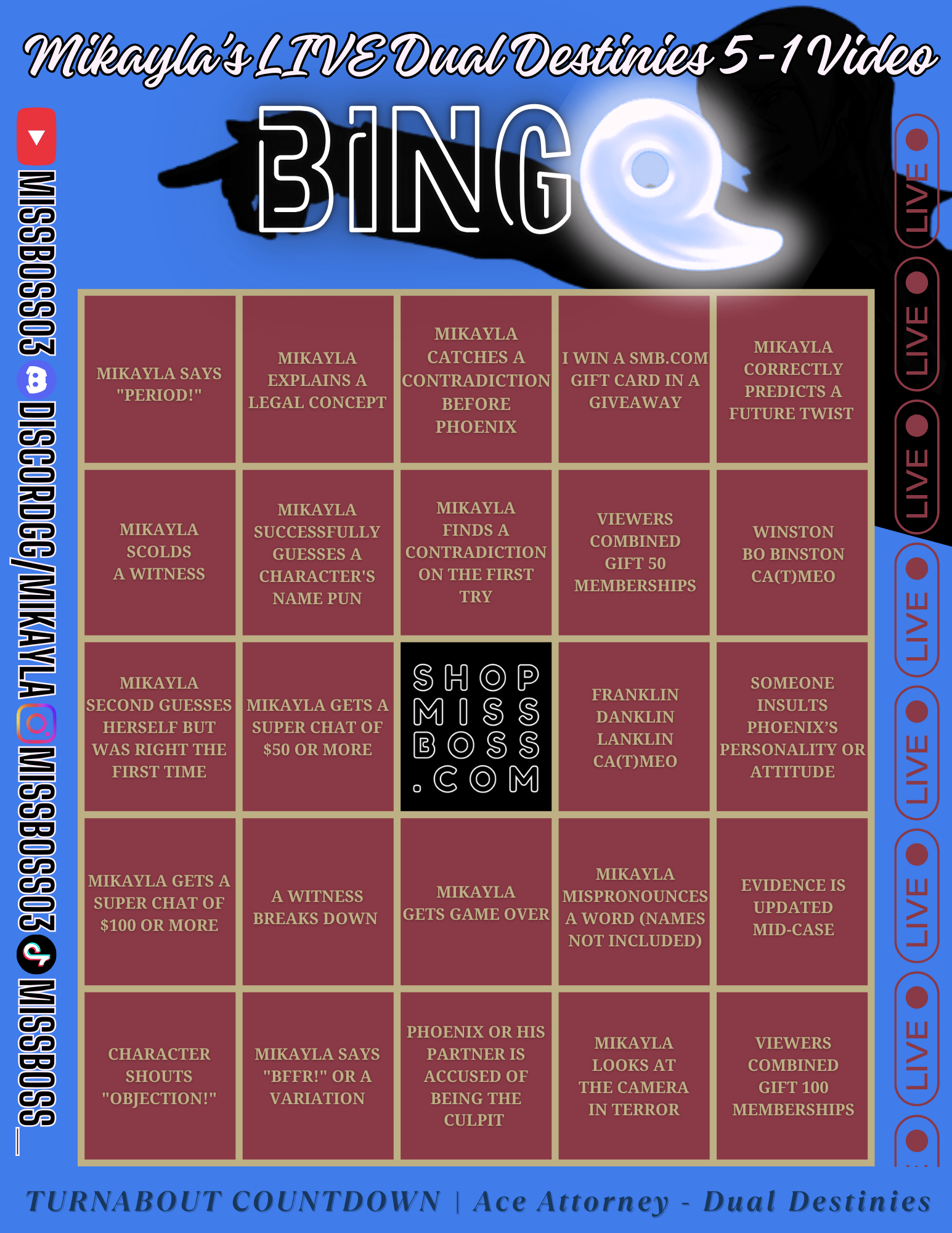AA - DD PREMIERE BINGO CARD - KLAVIER