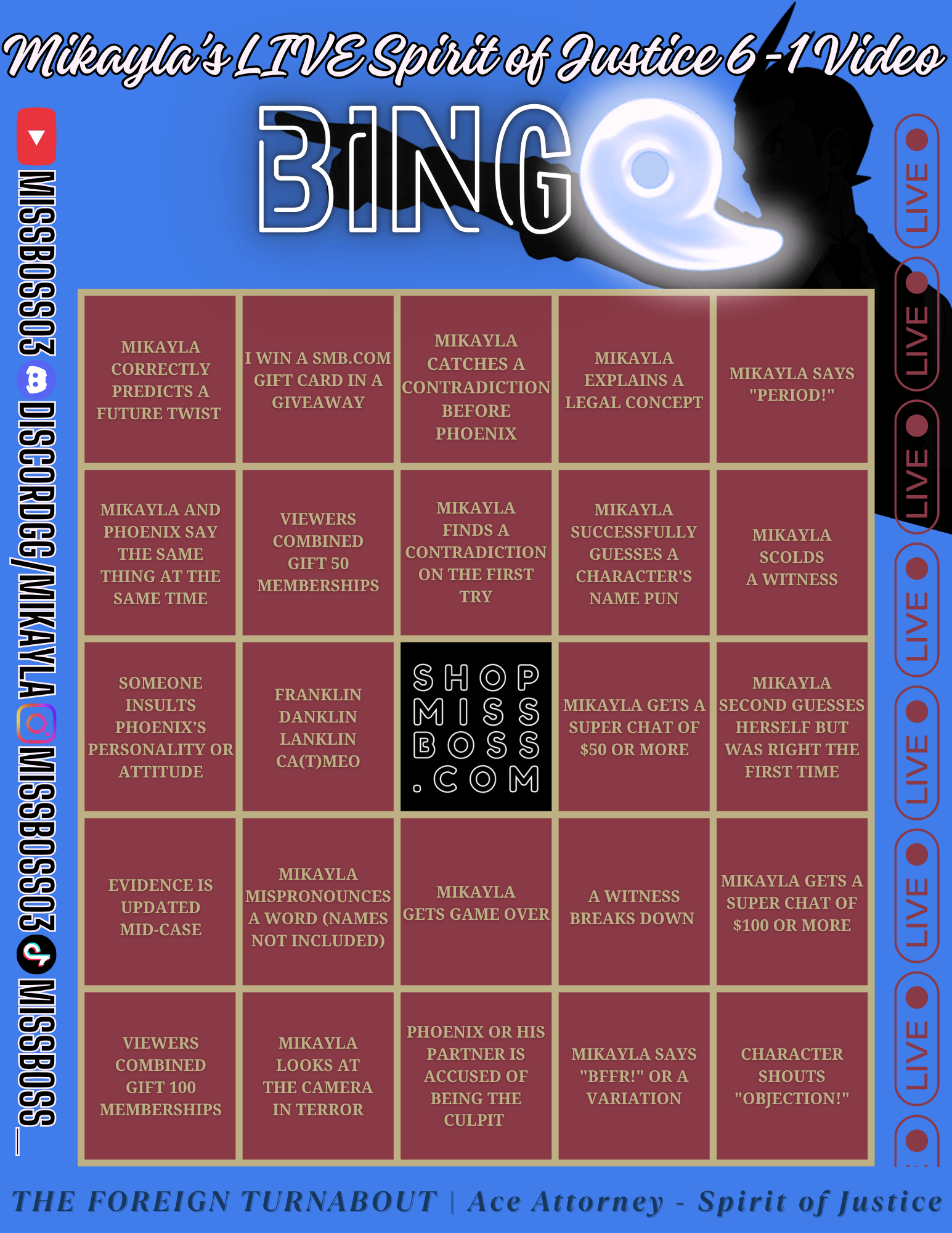 AA - SOJ PREMIERE BINGO CARD - APOLLO